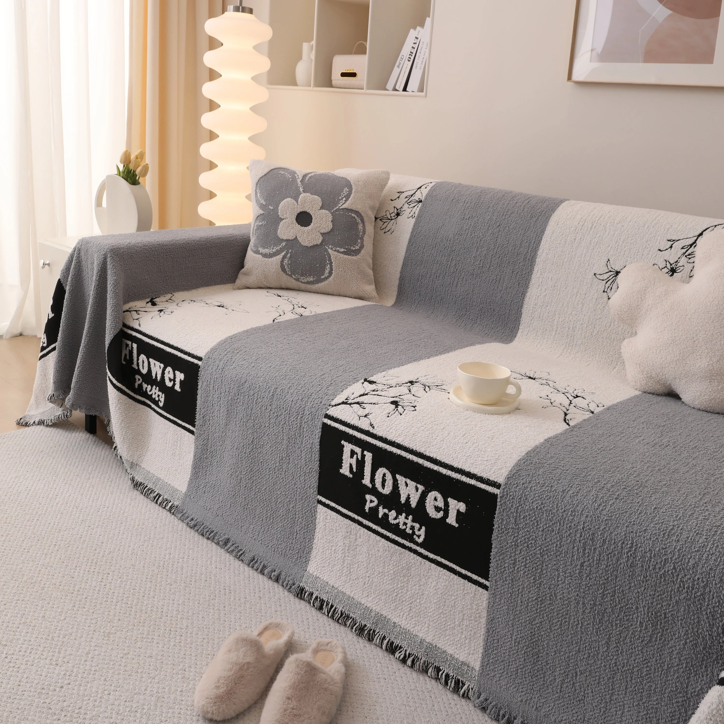 Luxury Cozy Cotton Sofa Blanket Cover Furniture Slipcovers for Most Shape Sofas - Image 84