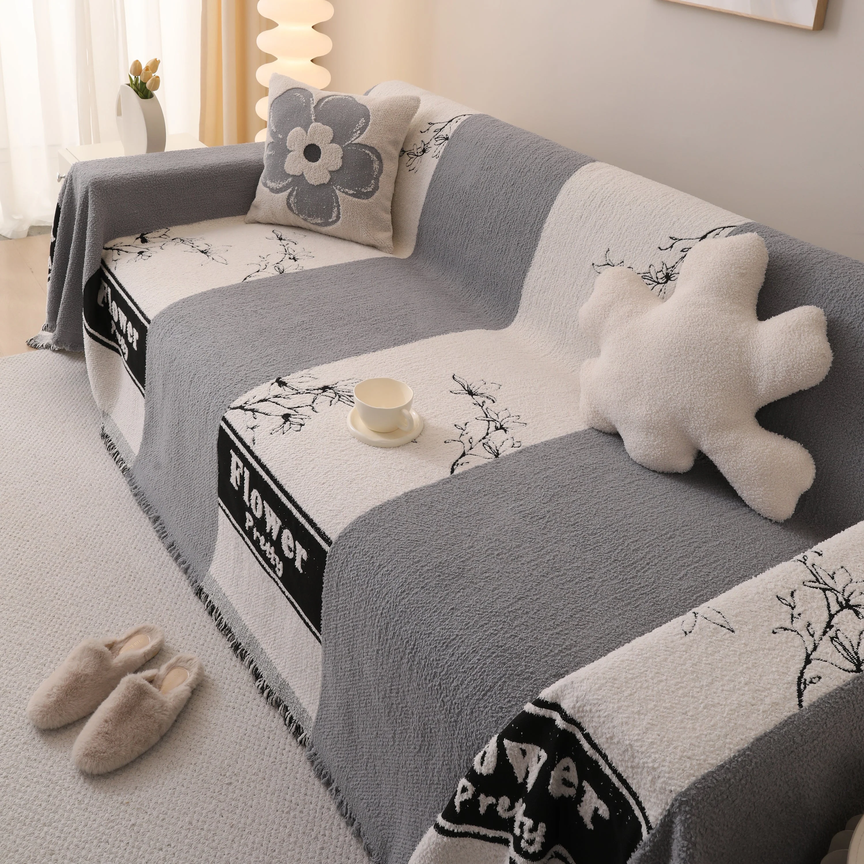 Luxury Cozy Cotton Sofa Blanket Cover Furniture Slipcovers for Most Shape Sofas - Image 85