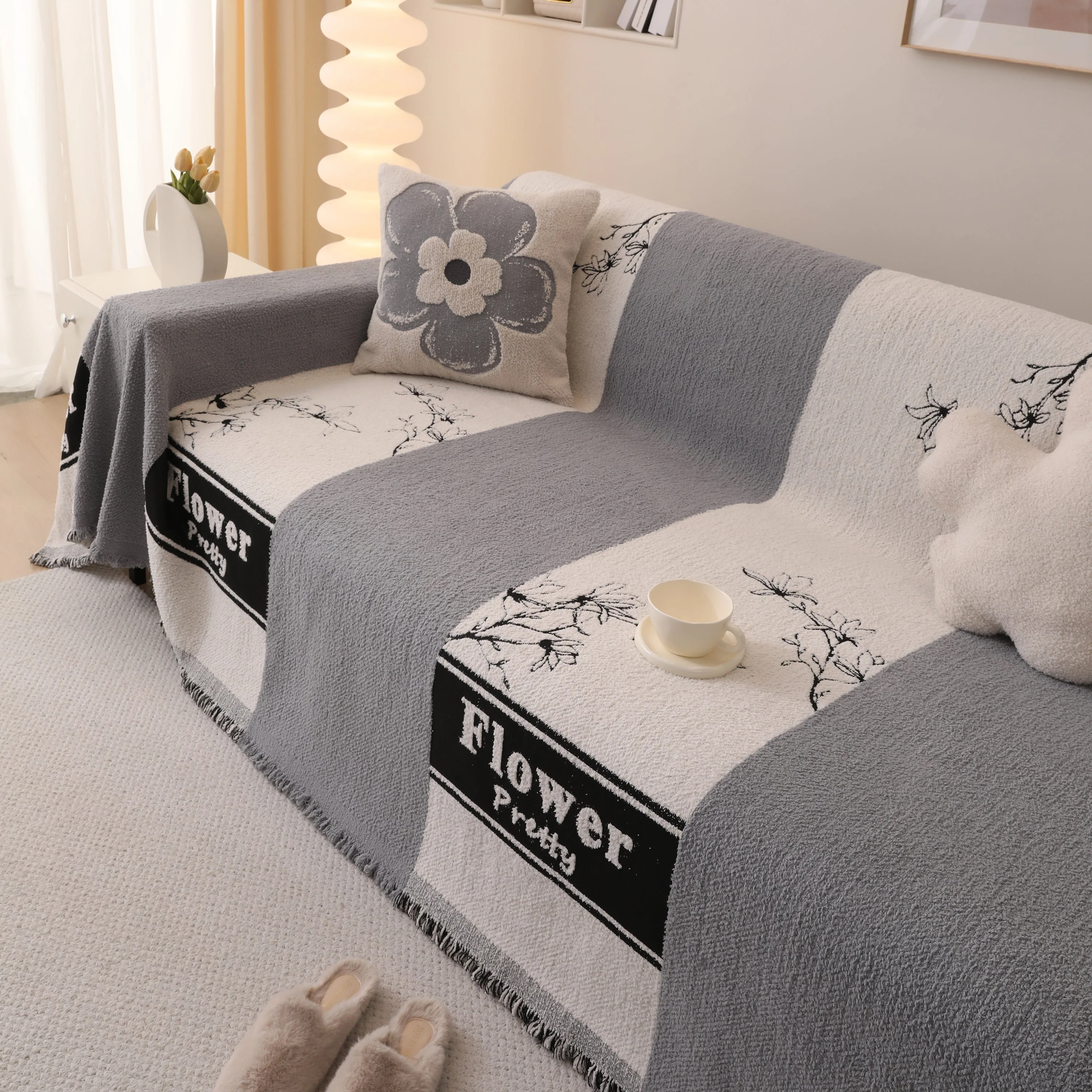 Luxury Cozy Cotton Sofa Blanket Cover Furniture Slipcovers for Most Shape Sofas - Image 86