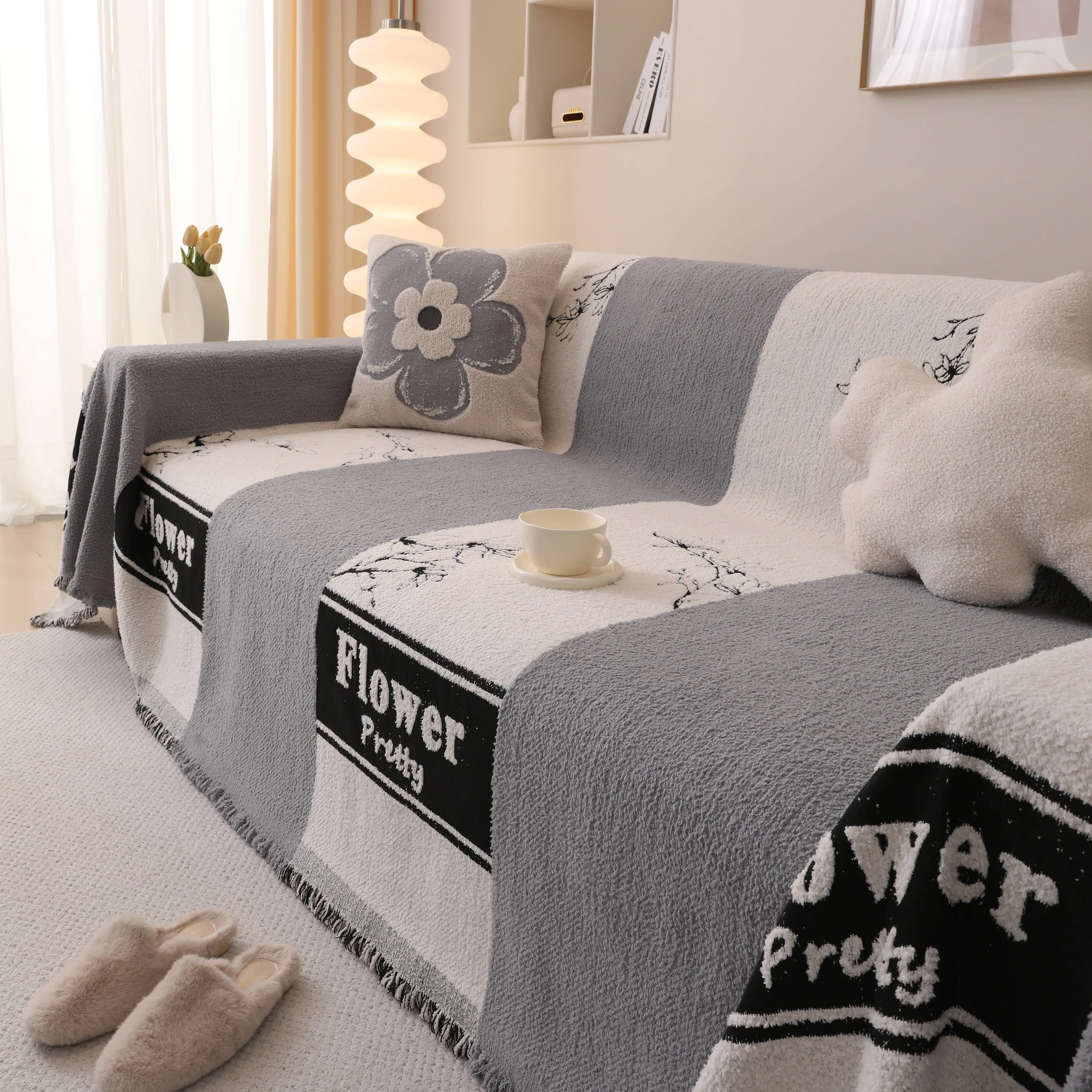 Luxury Cozy Cotton Sofa Blanket Cover Furniture Slipcovers for Most Shape Sofas - Image 88