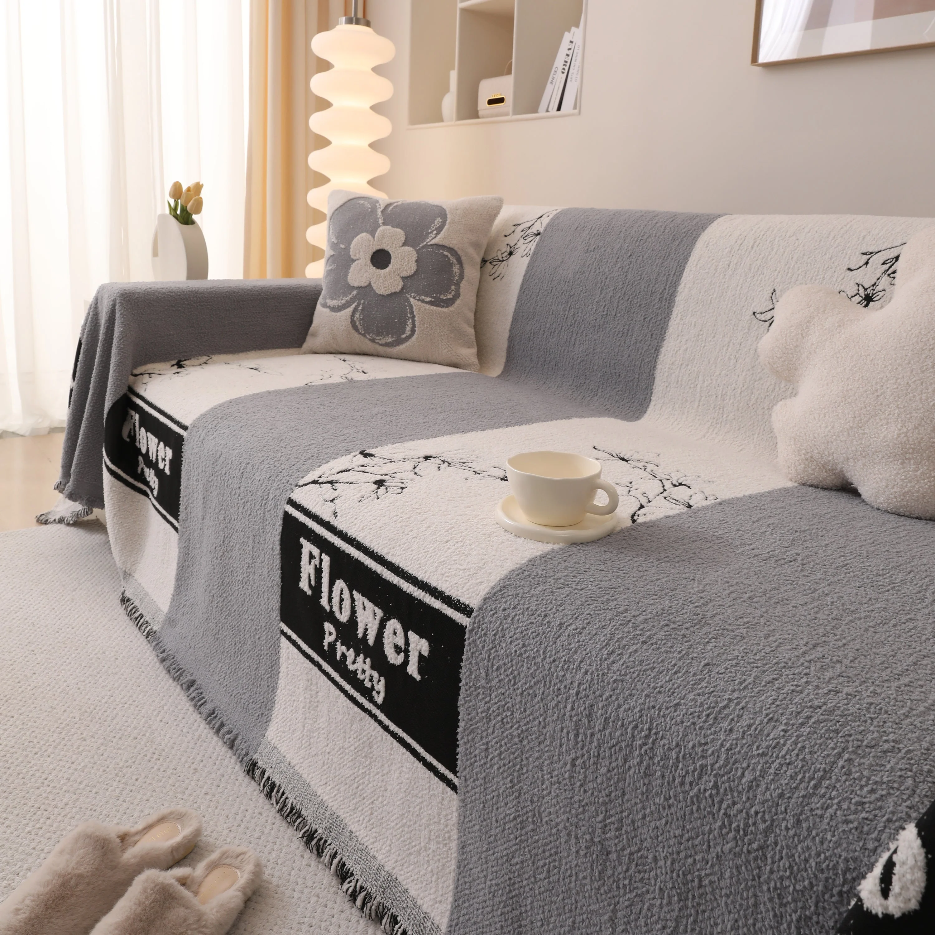 Luxury Cozy Cotton Sofa Blanket Cover Furniture Slipcovers for Most Shape Sofas - Image 89