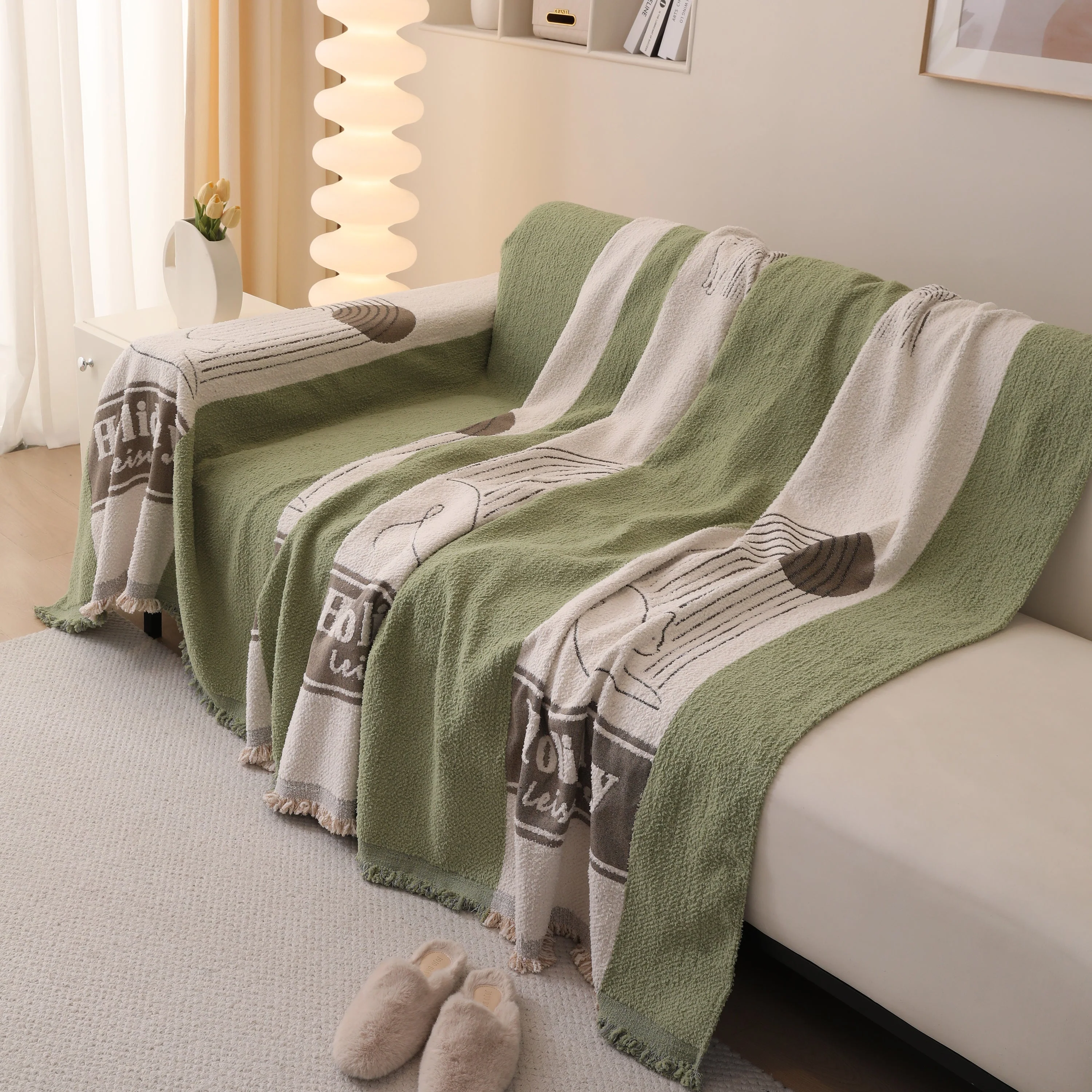 Luxury Cozy Cotton Sofa Blanket Cover Furniture Slipcovers for Most Shape Sofas - Image 9
