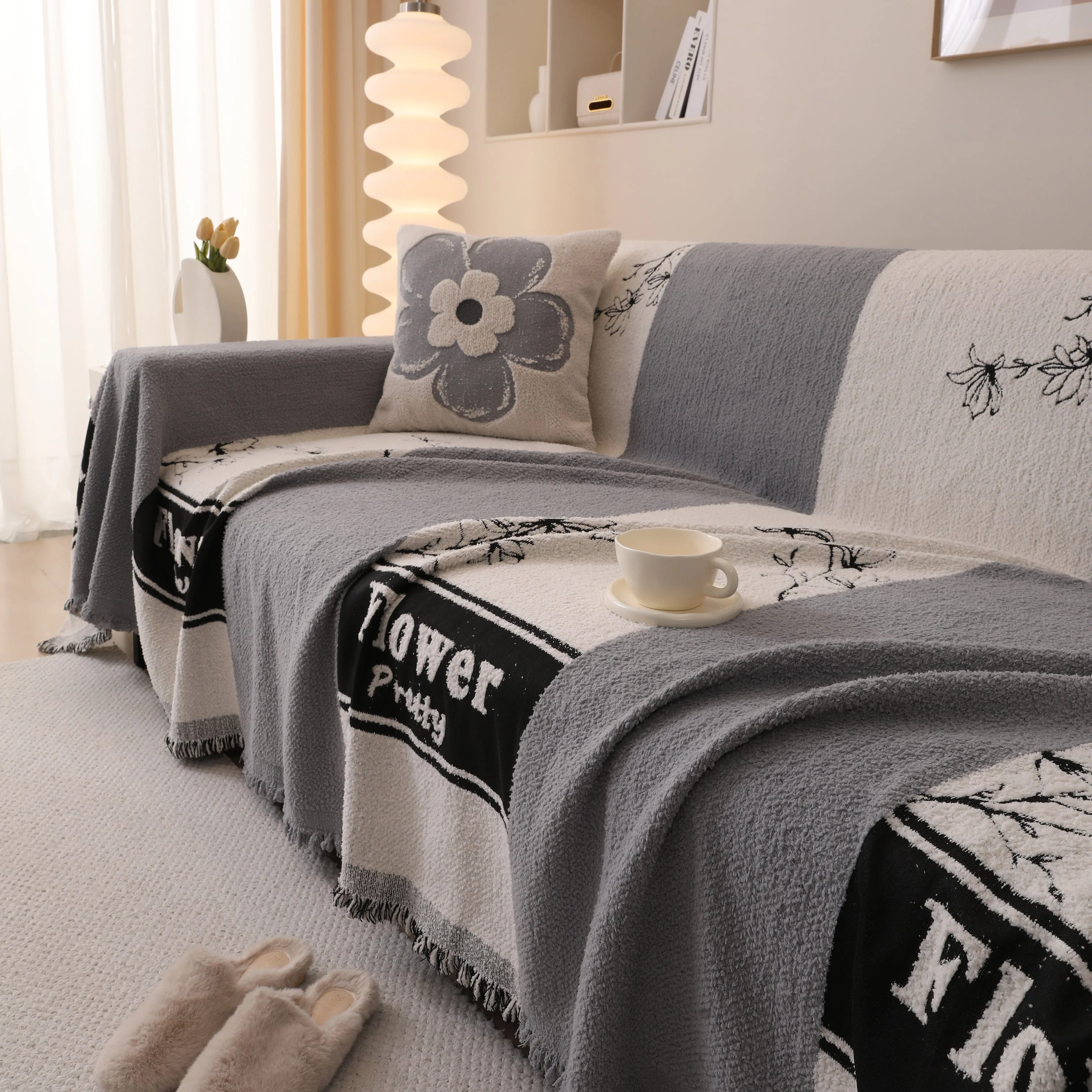Luxury Cozy Cotton Sofa Blanket Cover Furniture Slipcovers for Most Shape Sofas - Image 91