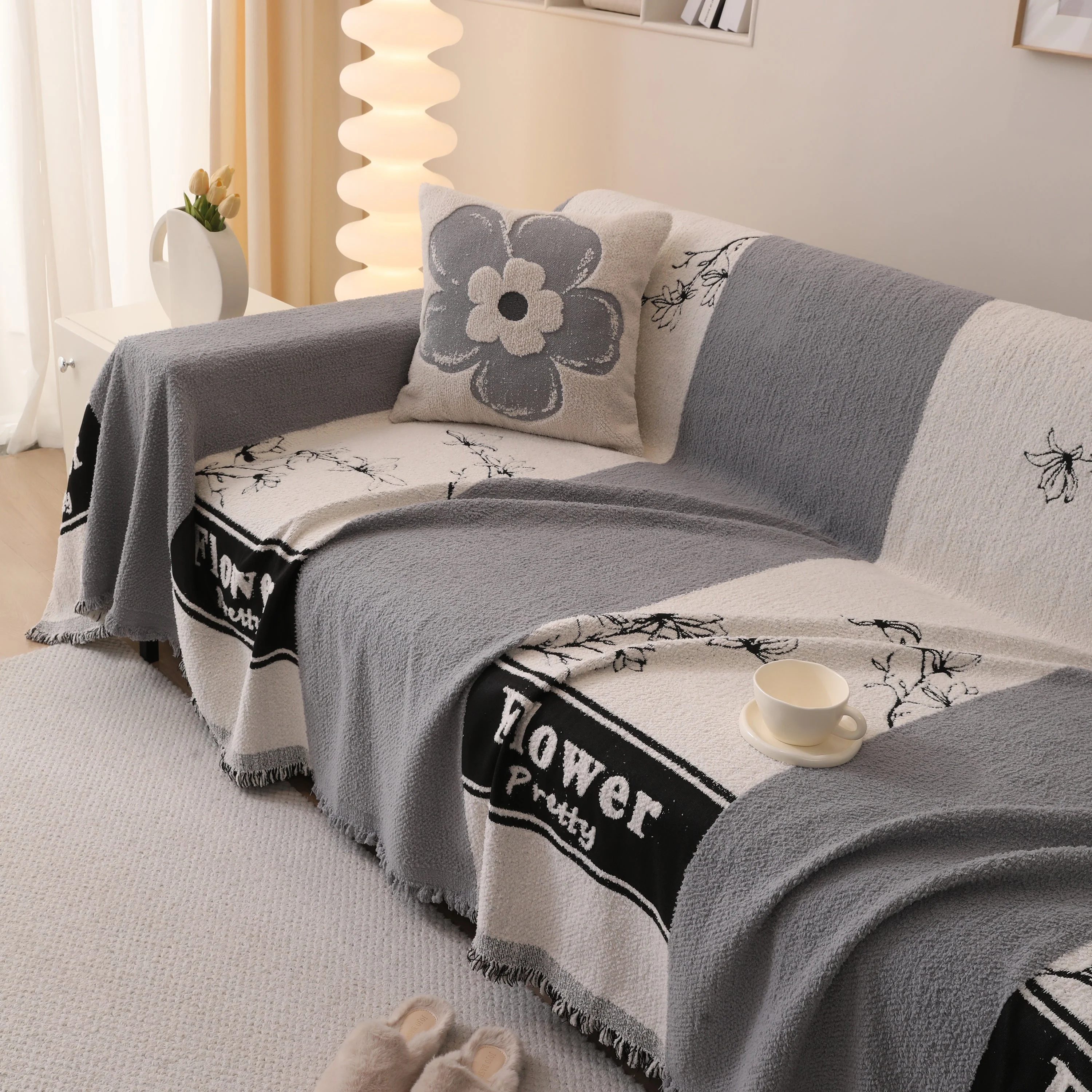 Luxury Cozy Cotton Sofa Blanket Cover Furniture Slipcovers for Most Shape Sofas - Image 92