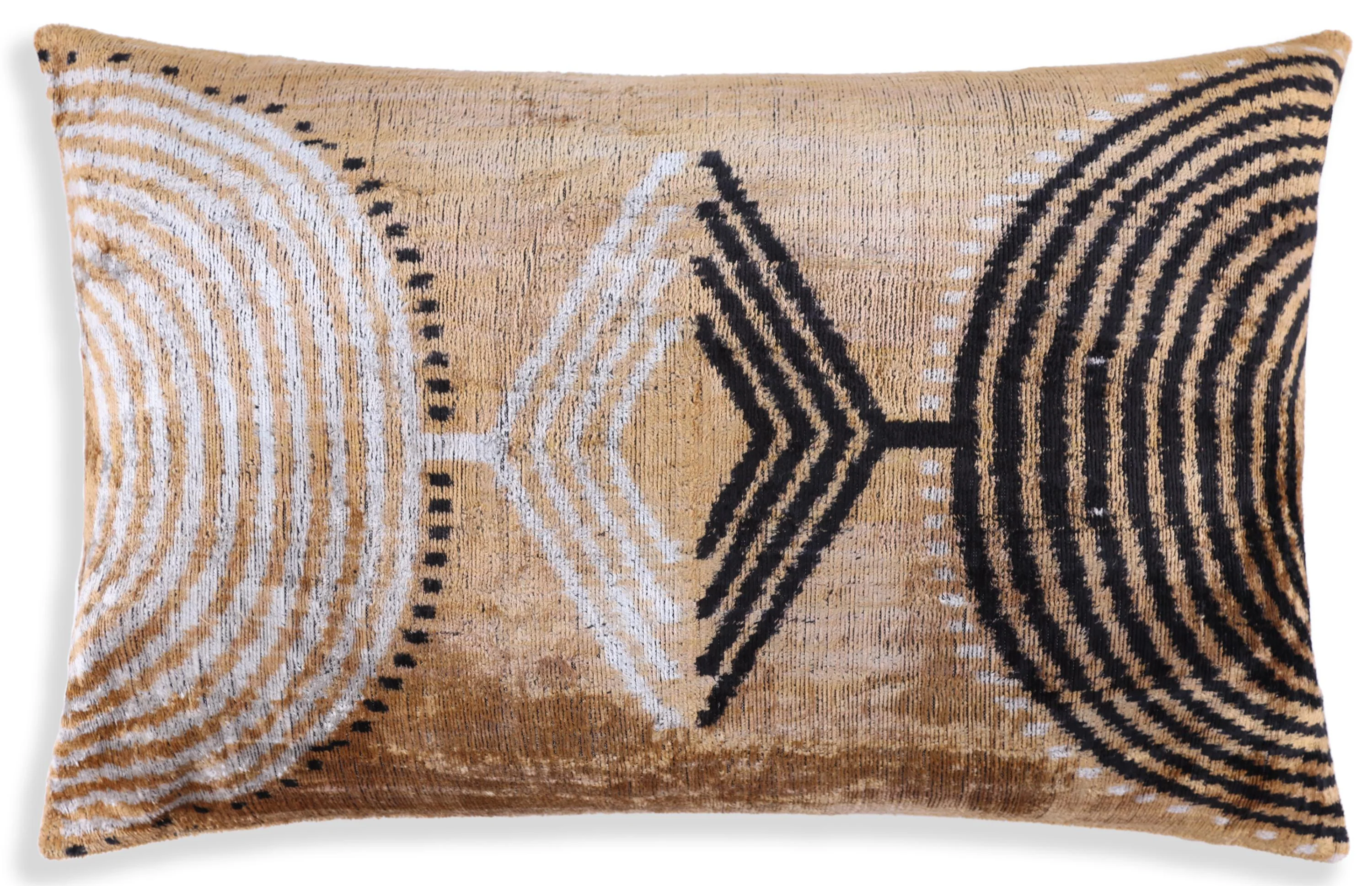 Luxury Earth-Tone Silk Velvet Throw Pillow 16x24 – Handmade Tribal Modern Geometric Lumbar - Image 5