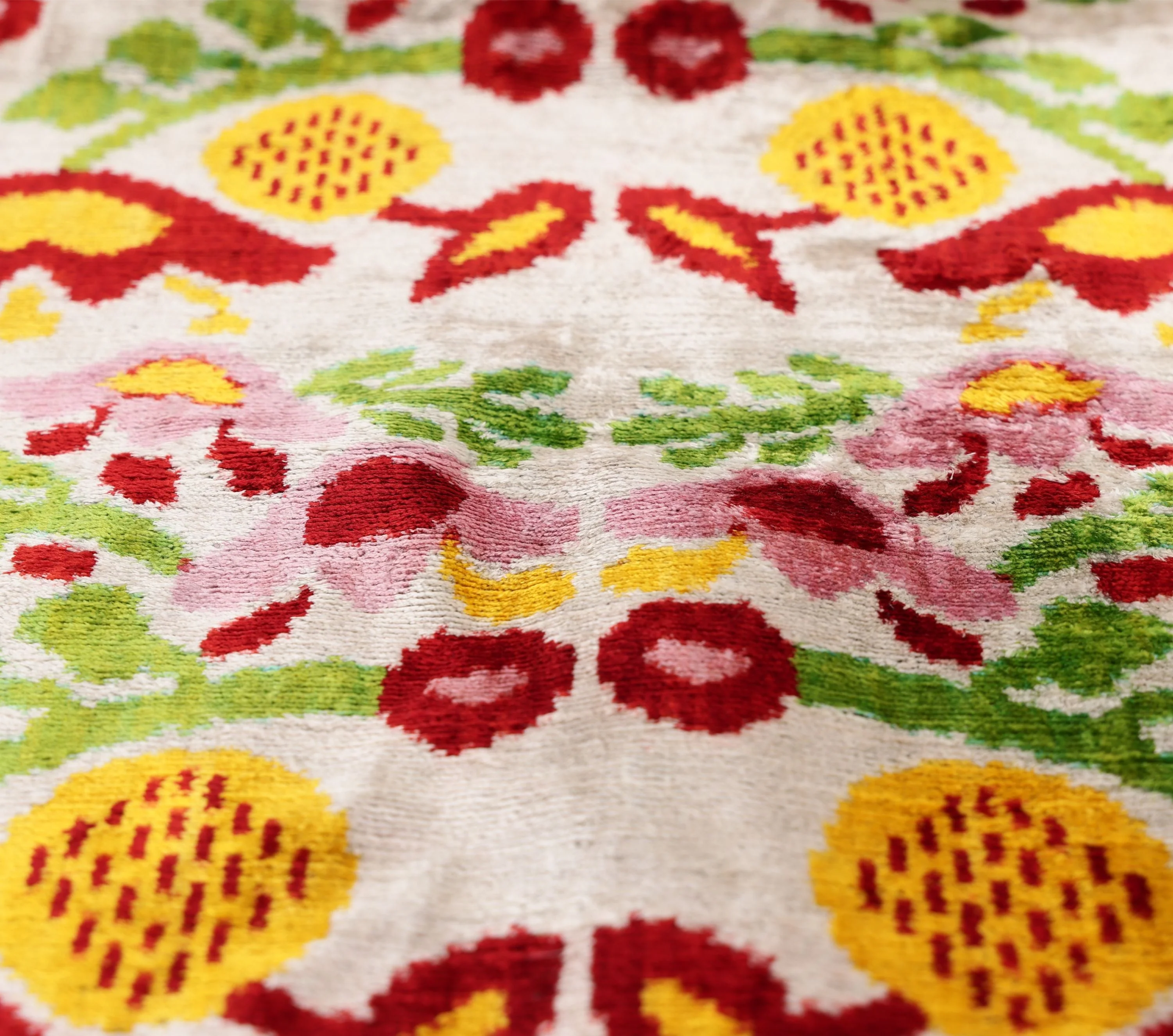Luxury Floral Silk Velvet Lumbar Pillow 16x24 | Handmade & Vegetable Dyed - Image 2