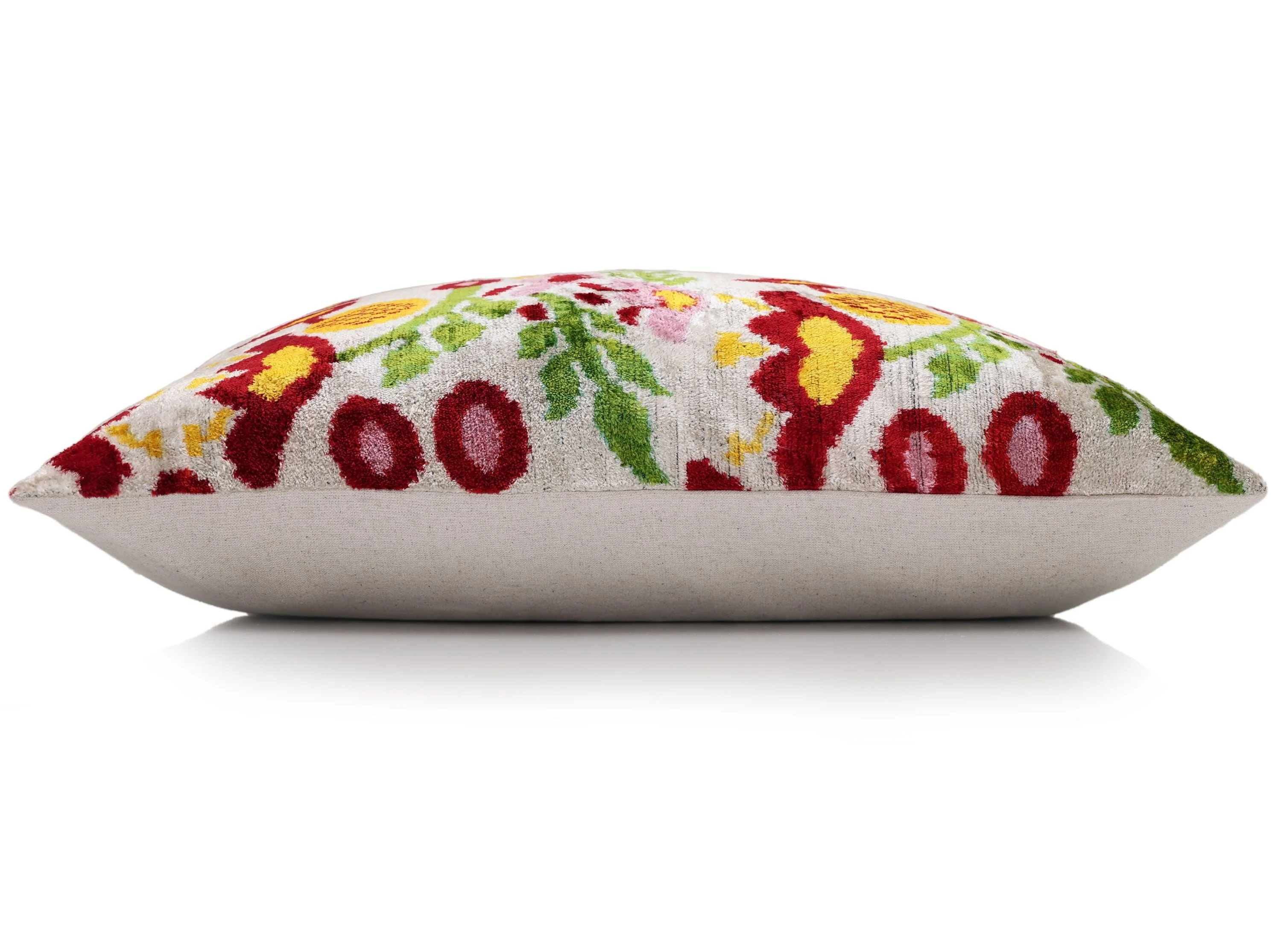 Luxury Floral Silk Velvet Lumbar Pillow 16x24 | Handmade & Vegetable Dyed - Image 4