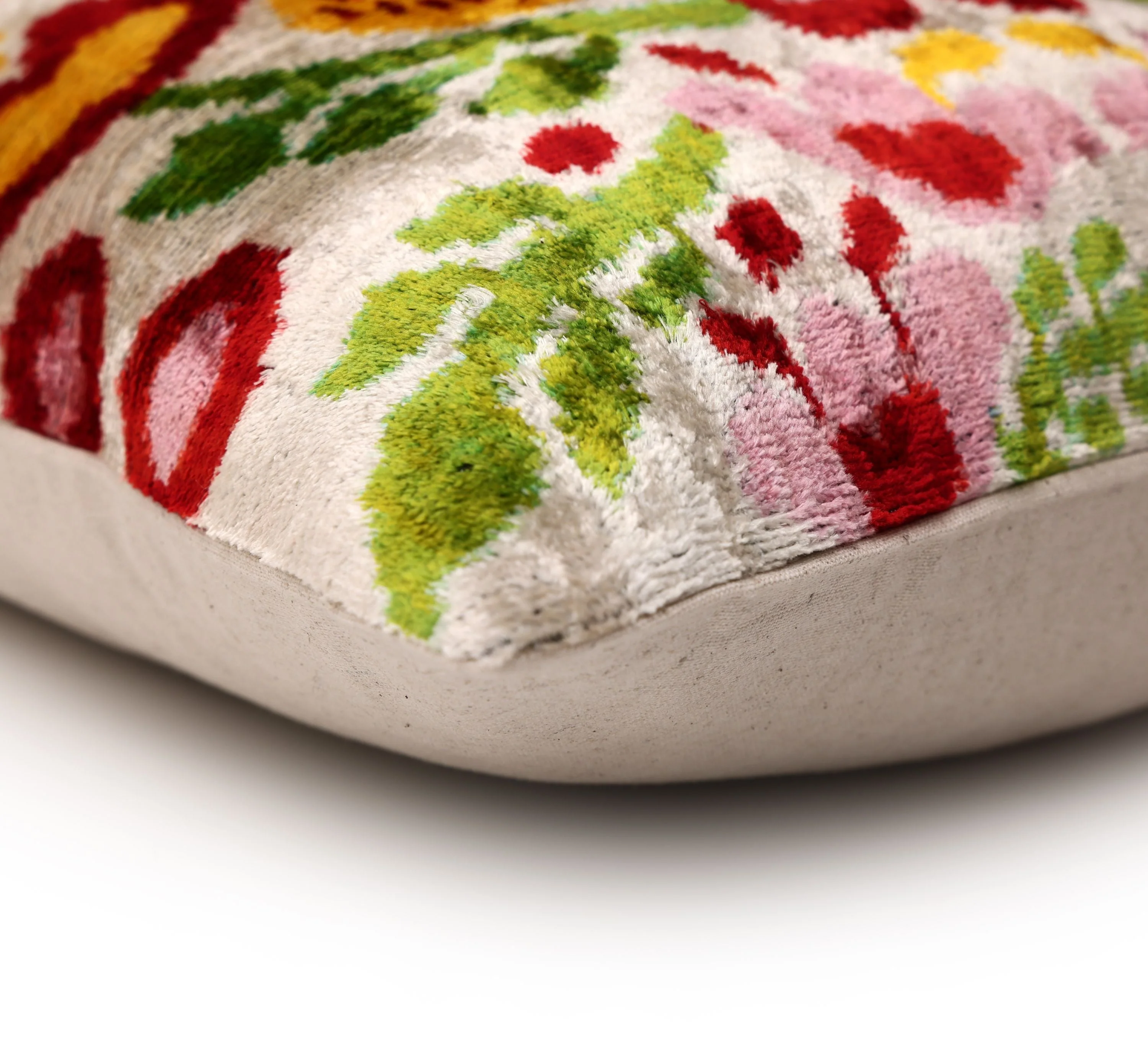 Luxury Floral Silk Velvet Lumbar Pillow 16x24 | Handmade & Vegetable Dyed - Image 8