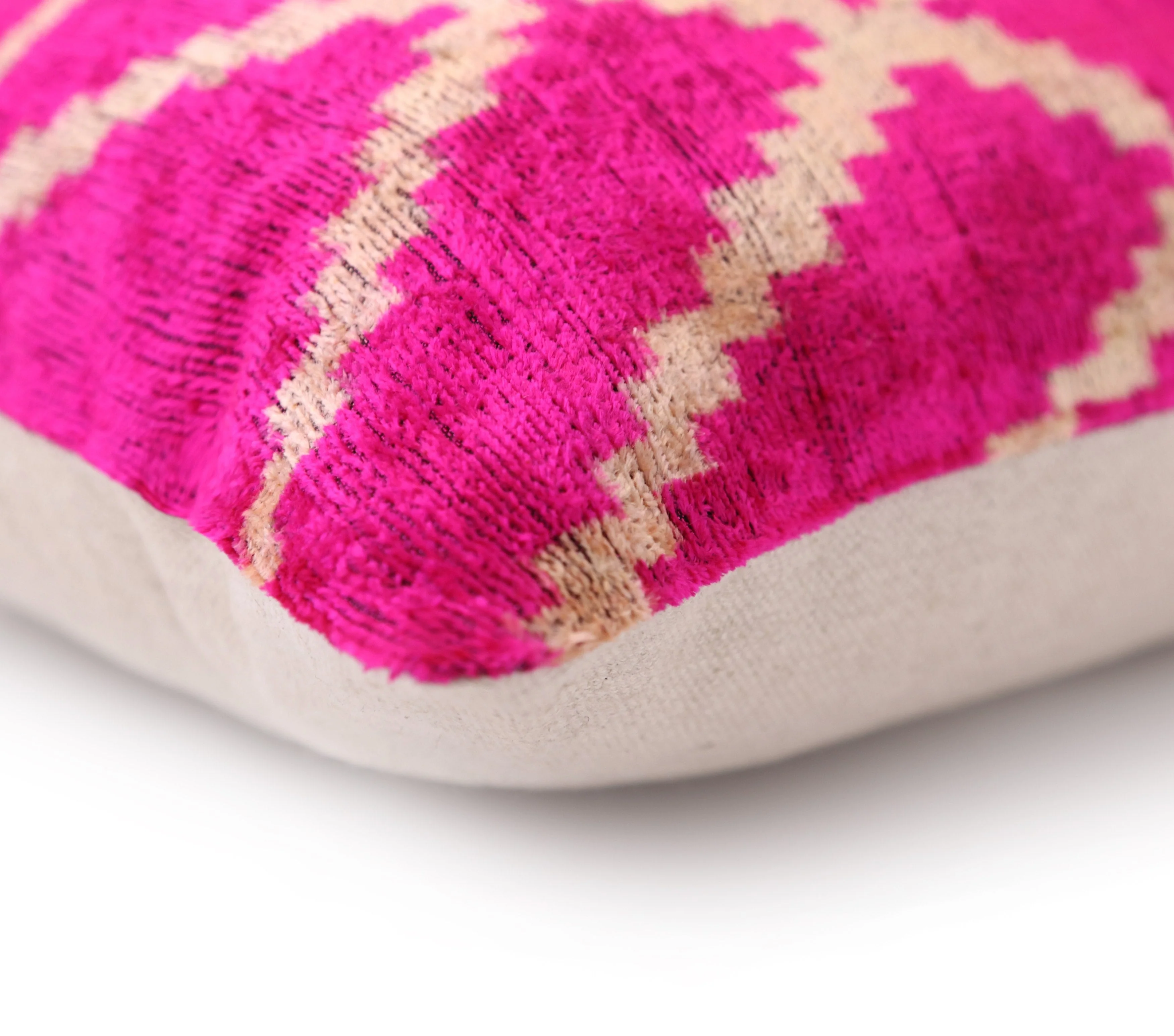 Luxury Fuchsia Pink Silk Velvet Throw Pillow 16x24 – Handmade Geometric Lumbar Cushion - Image 8