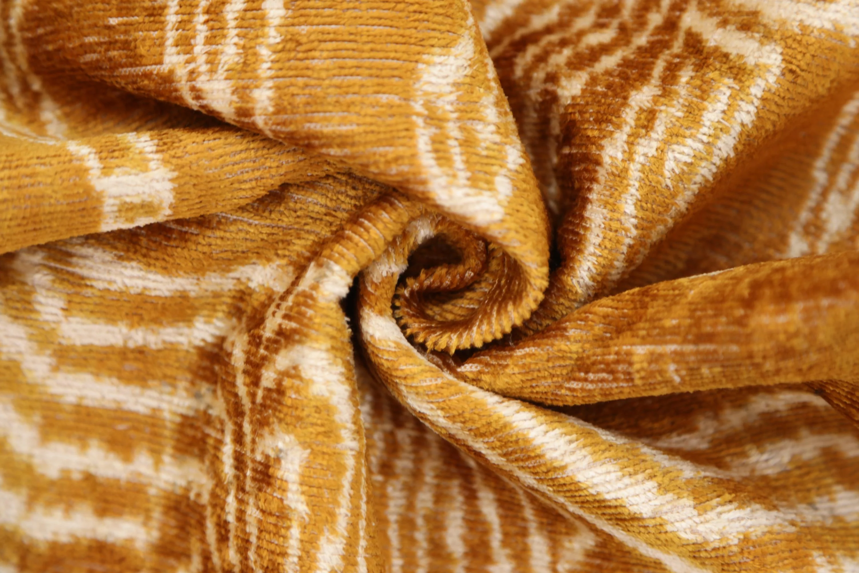 Luxury Golden Yellow Ikat Silk Velvet Throw Pillow 16x24 – Handmade Lumbar - Image 2