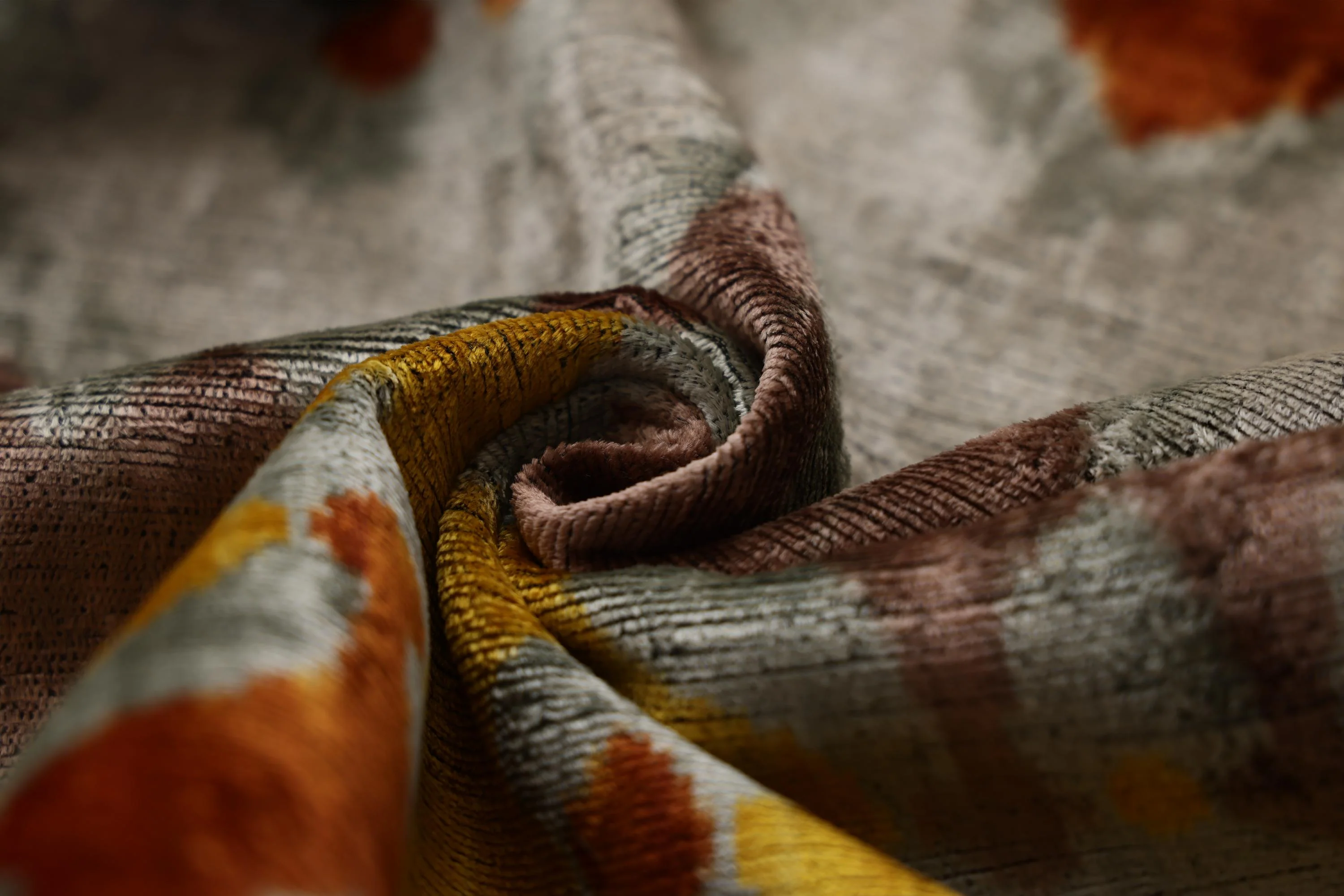 Luxury Handmade Silk Velvet Ikat Pillow 20x20 Inch Organic Vegetable Dyed - Image 3
