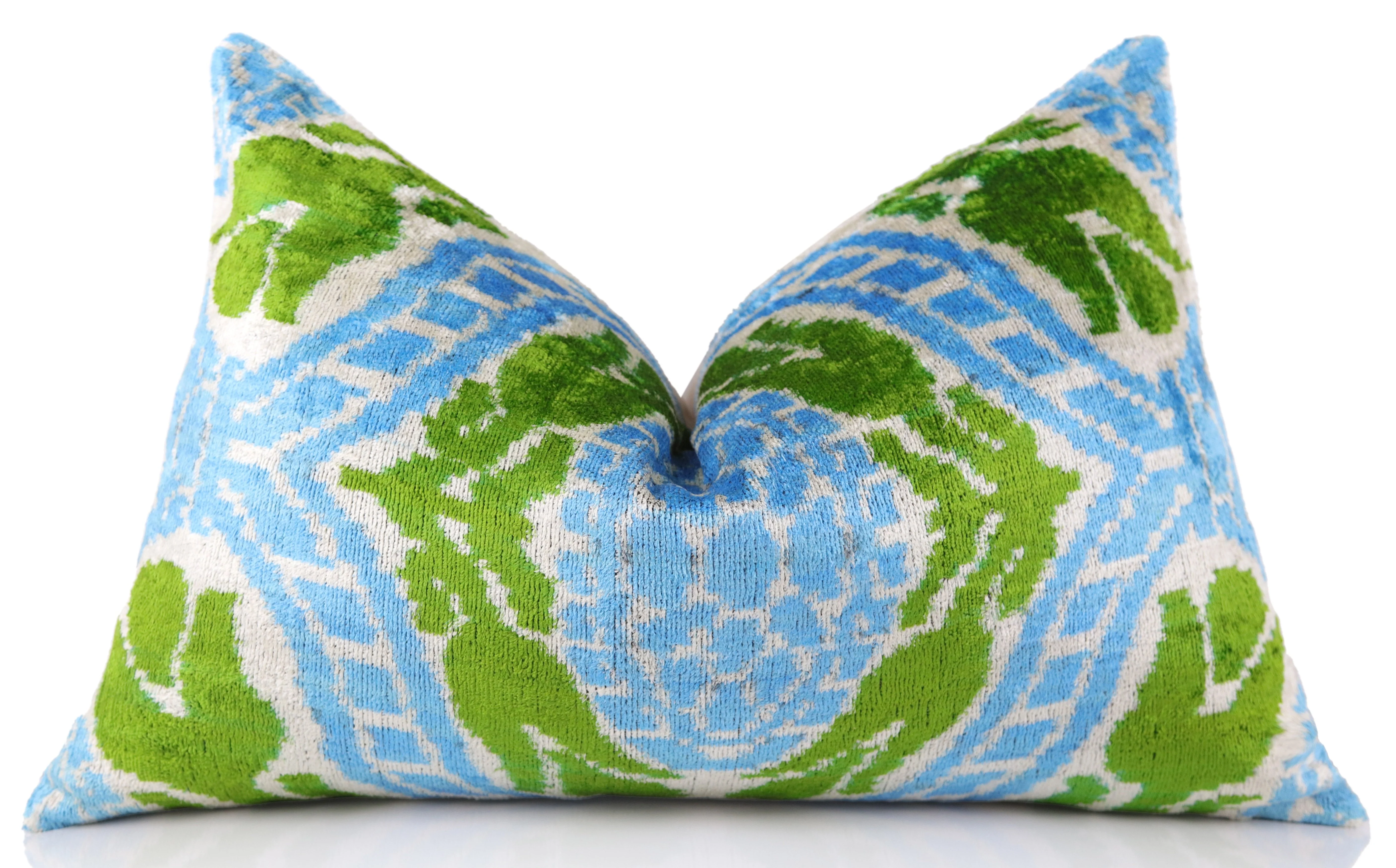 Luxury Handmade Velvet Pillow in Pink & Taupe Ikat Heart Pattern – 16x24 - Image 5