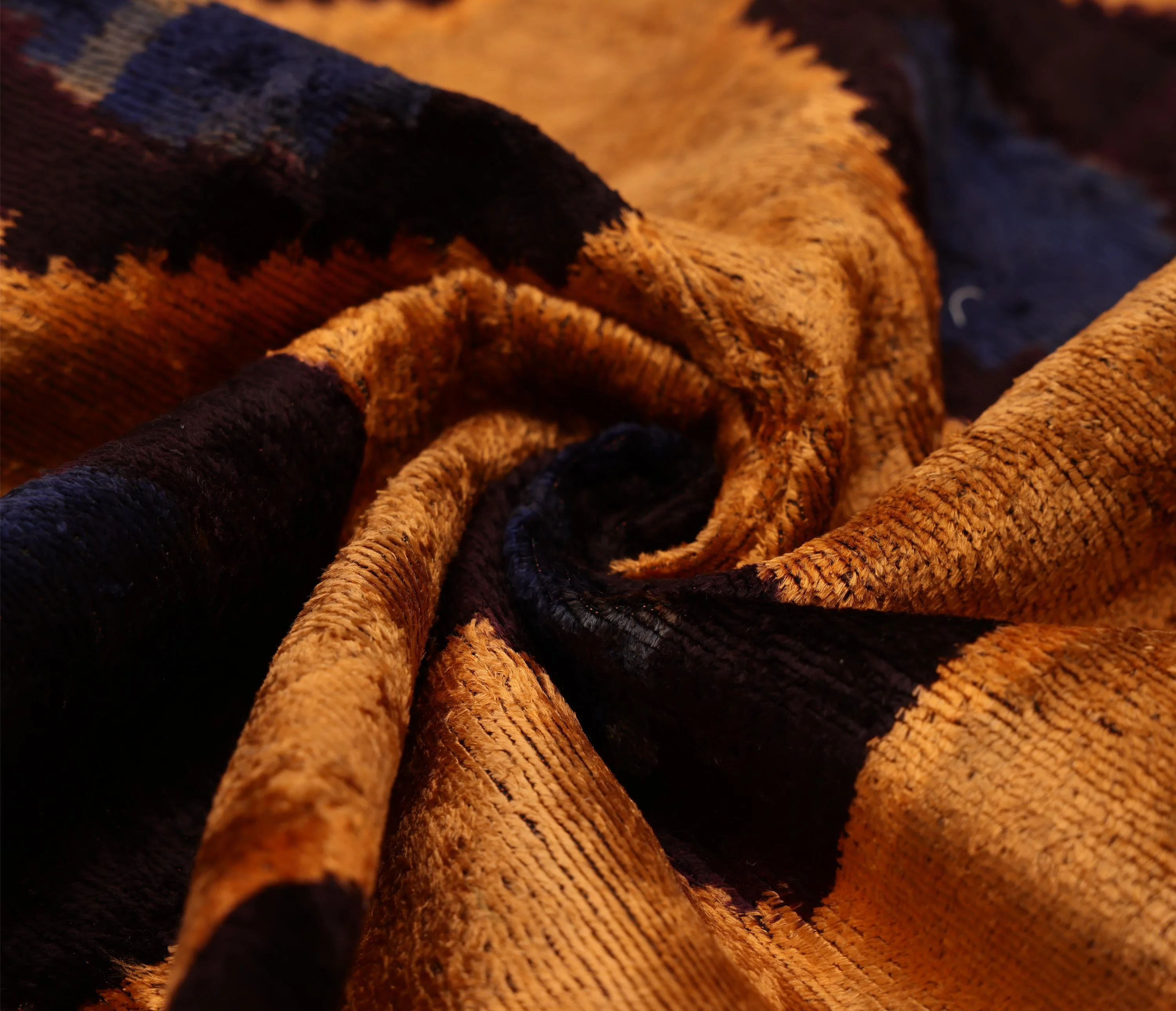 Luxury Handwoven Silk Velvet Ikat Throw Pillow 20x20 Inch | Organic Vegetable Dyed - Image 2