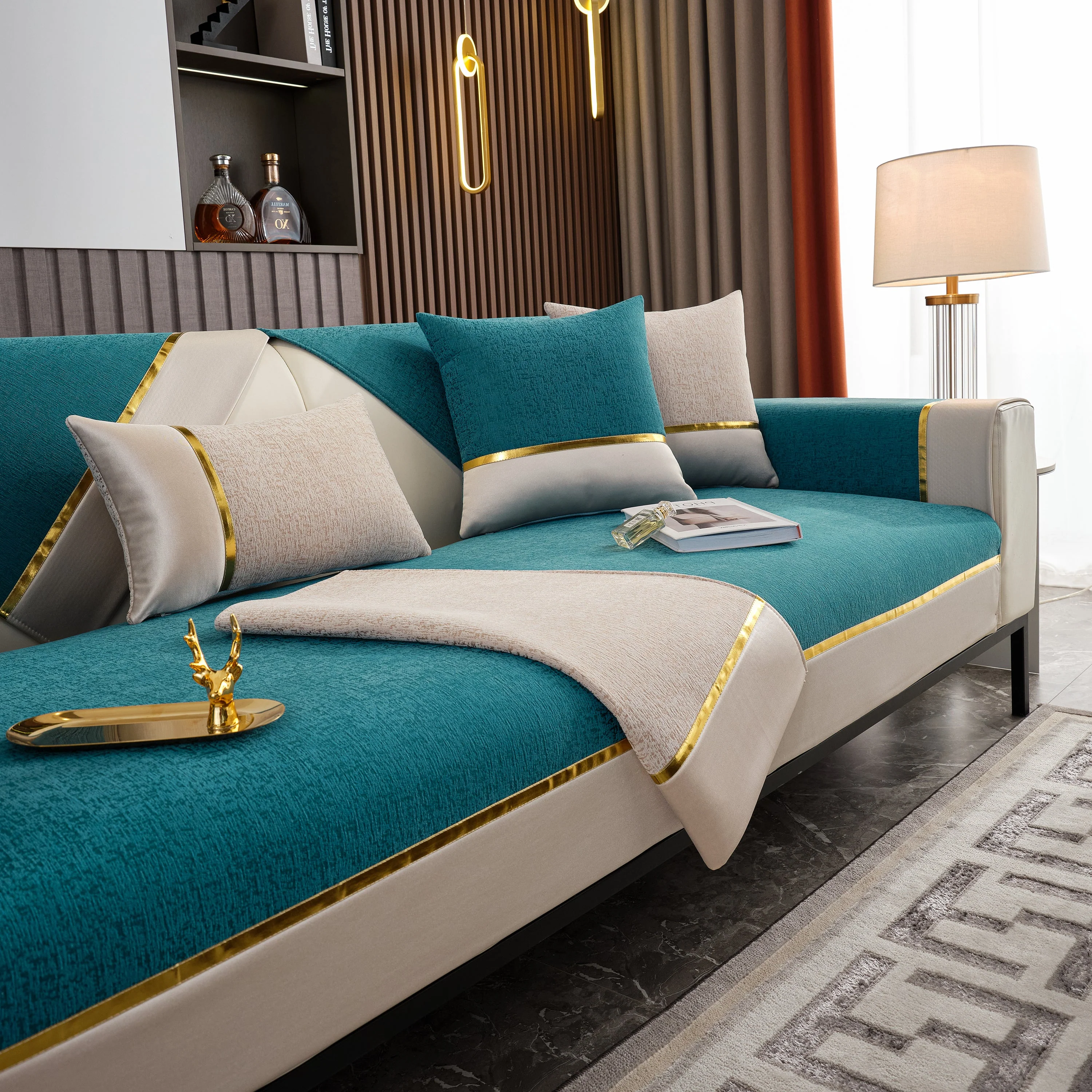 Luxury Leather Couch Protectors with Chenille Sofa Towel Covers, Non-Slip and Washable, Modular Couch Covers - Image 15