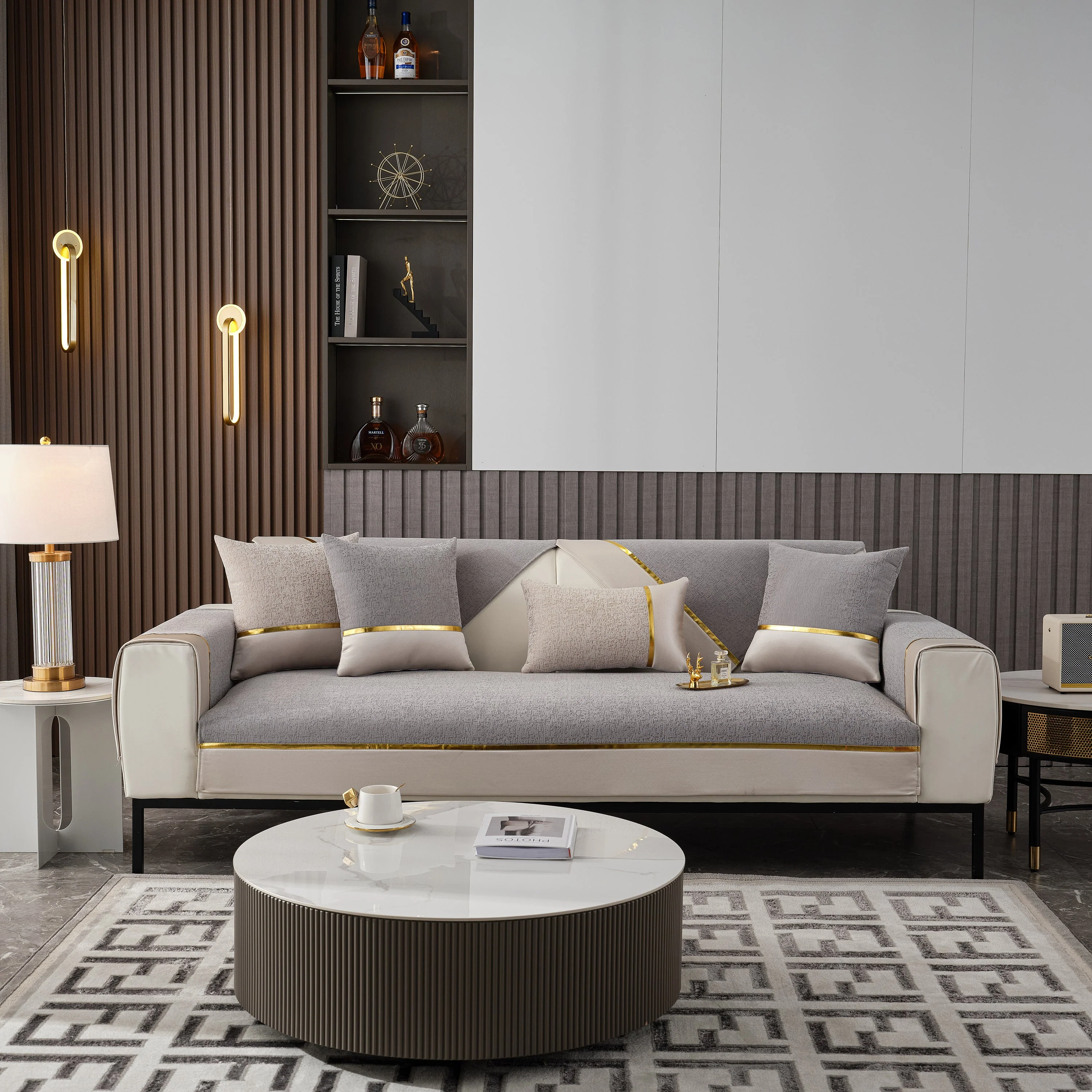 Luxury Leather Couch Protectors with Chenille Sofa Towel Covers, Non-Slip and Washable, Modular Couch Covers - Image 2