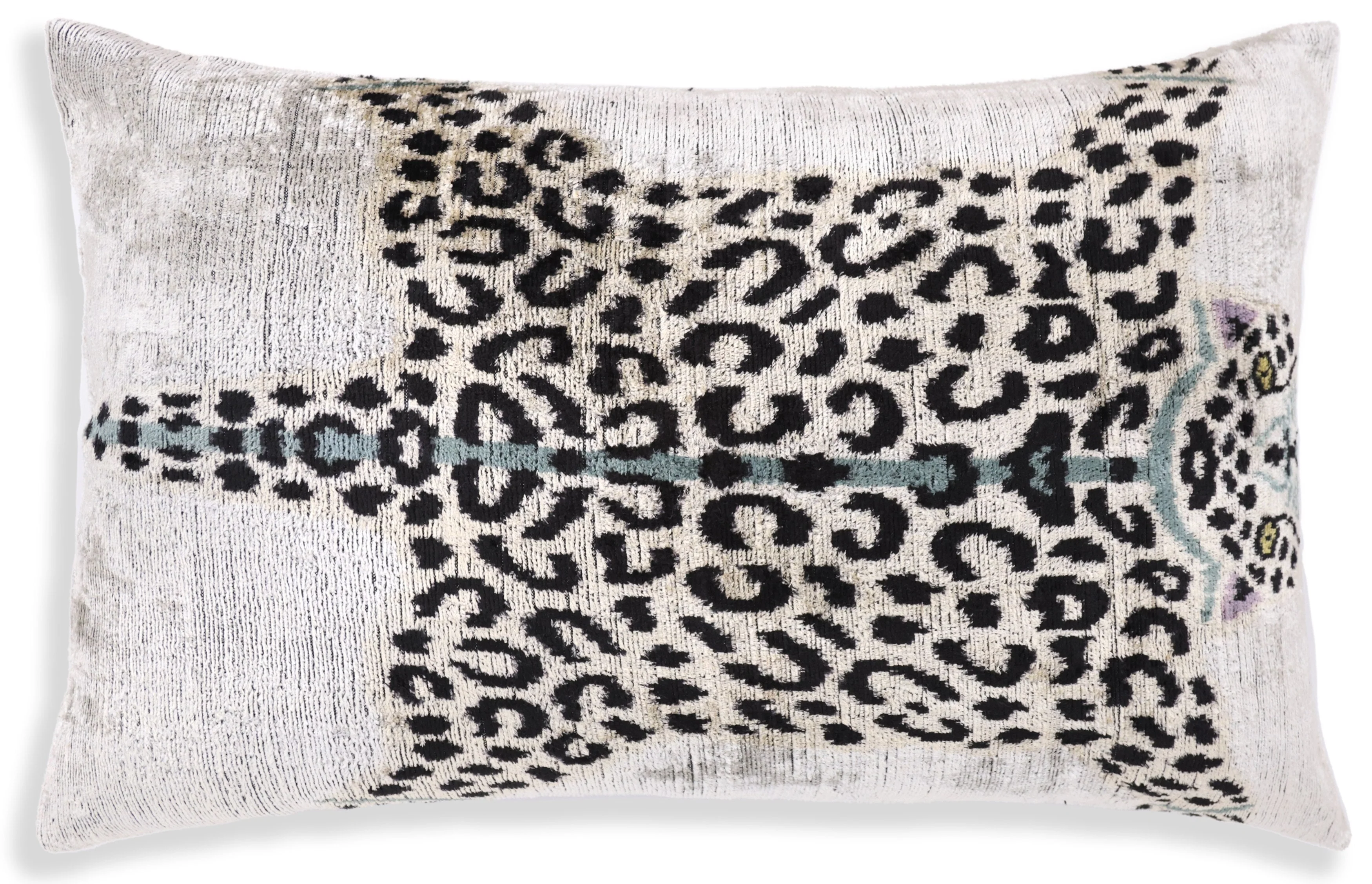 Luxury Leopard Print Silk Velvet Throw Pillow 16x24 – Handmade Animal Motif Lumbar Cushion - Image 5