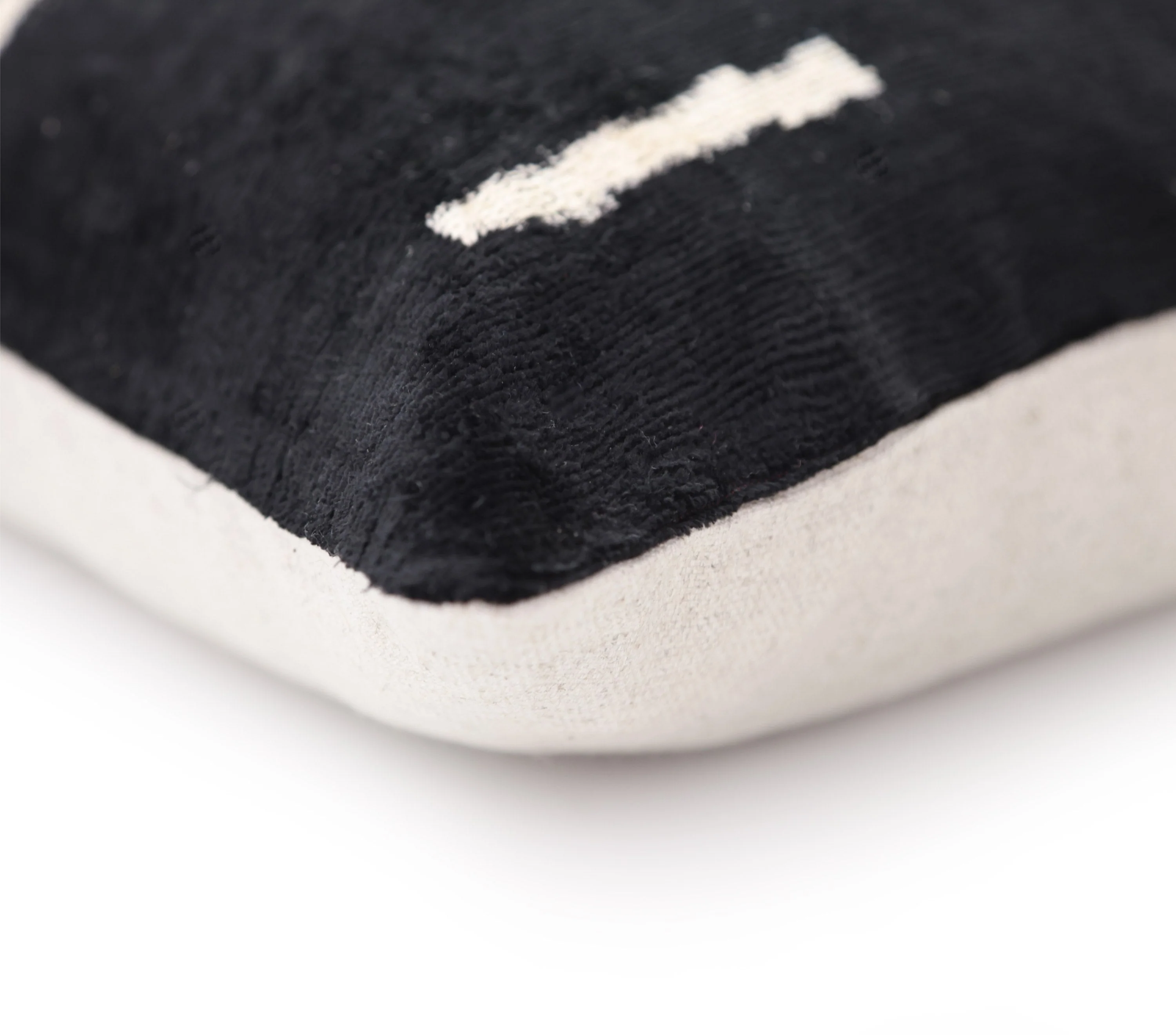 Luxury Minimalist Black Velvet Pillow 16x24 – Handmade Silk Lumbar Cushion with Ivory Accents - Image 8