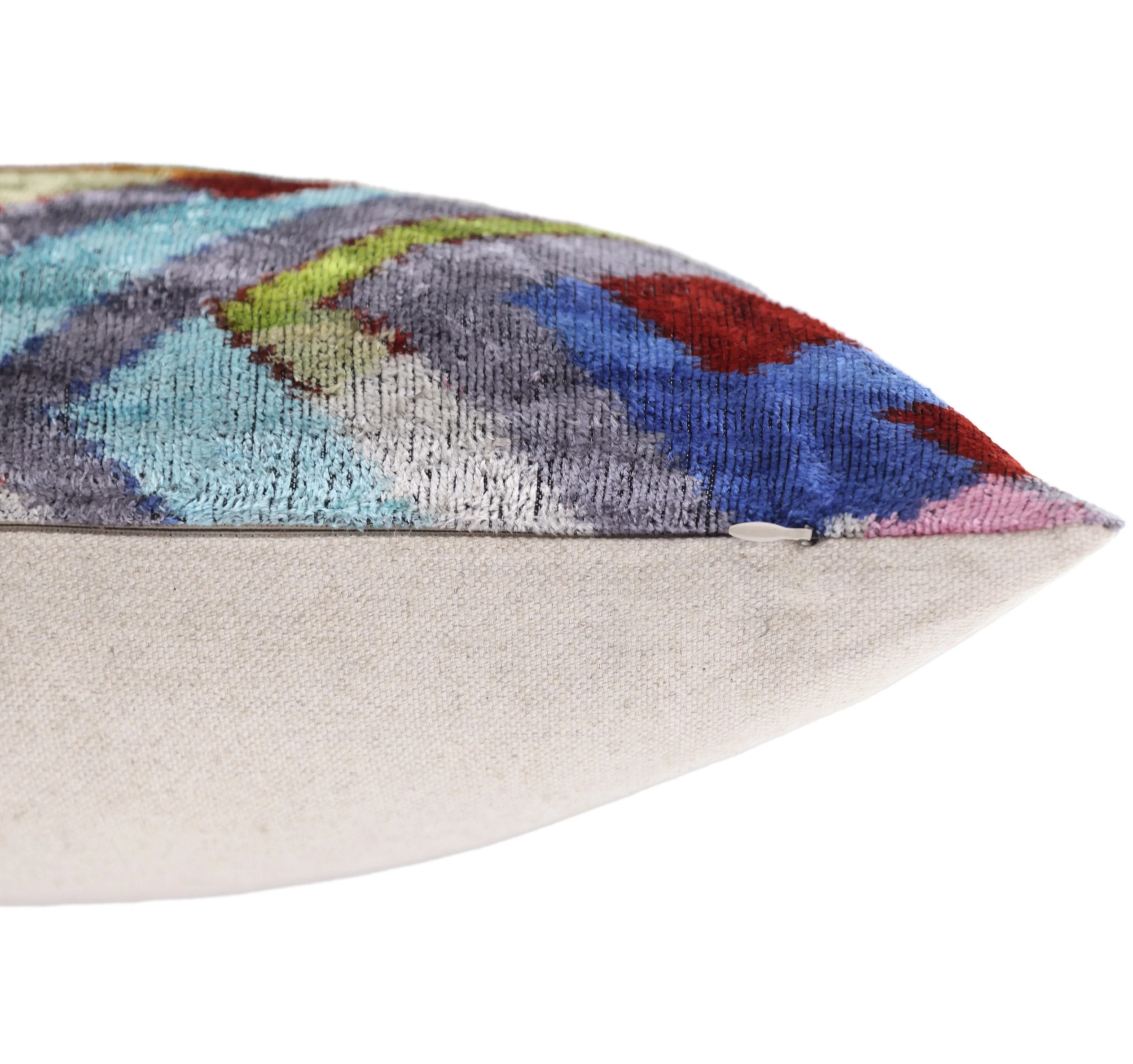 Luxury Multicolor Diamond Silk Velvet Throw Pillow 16x24 – Handmade Geometric Lumbar Cushion - Image 6