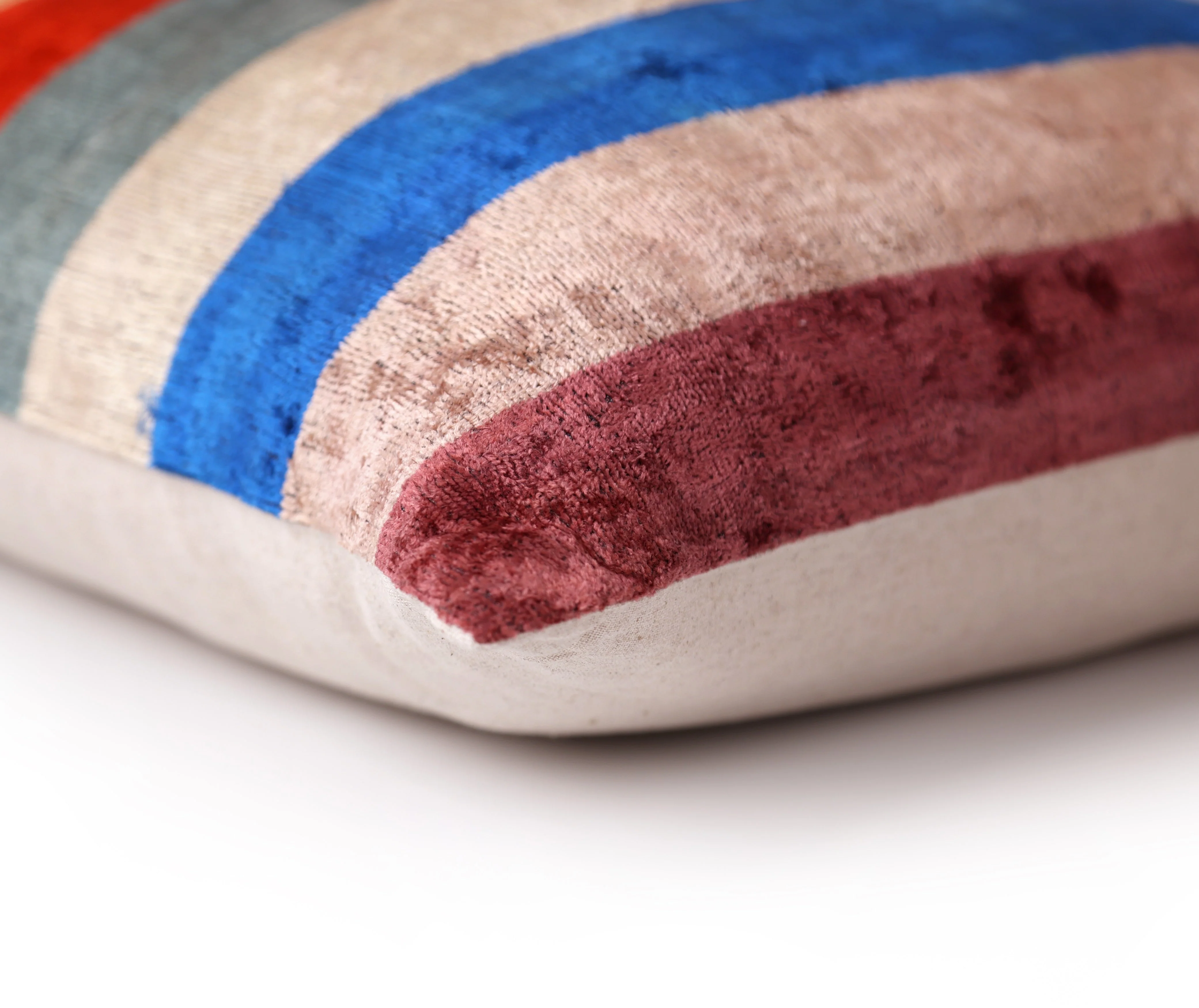 Luxury Multicolor Velvet Striped Throw Pillow – Handmade 20x20 - Image 8