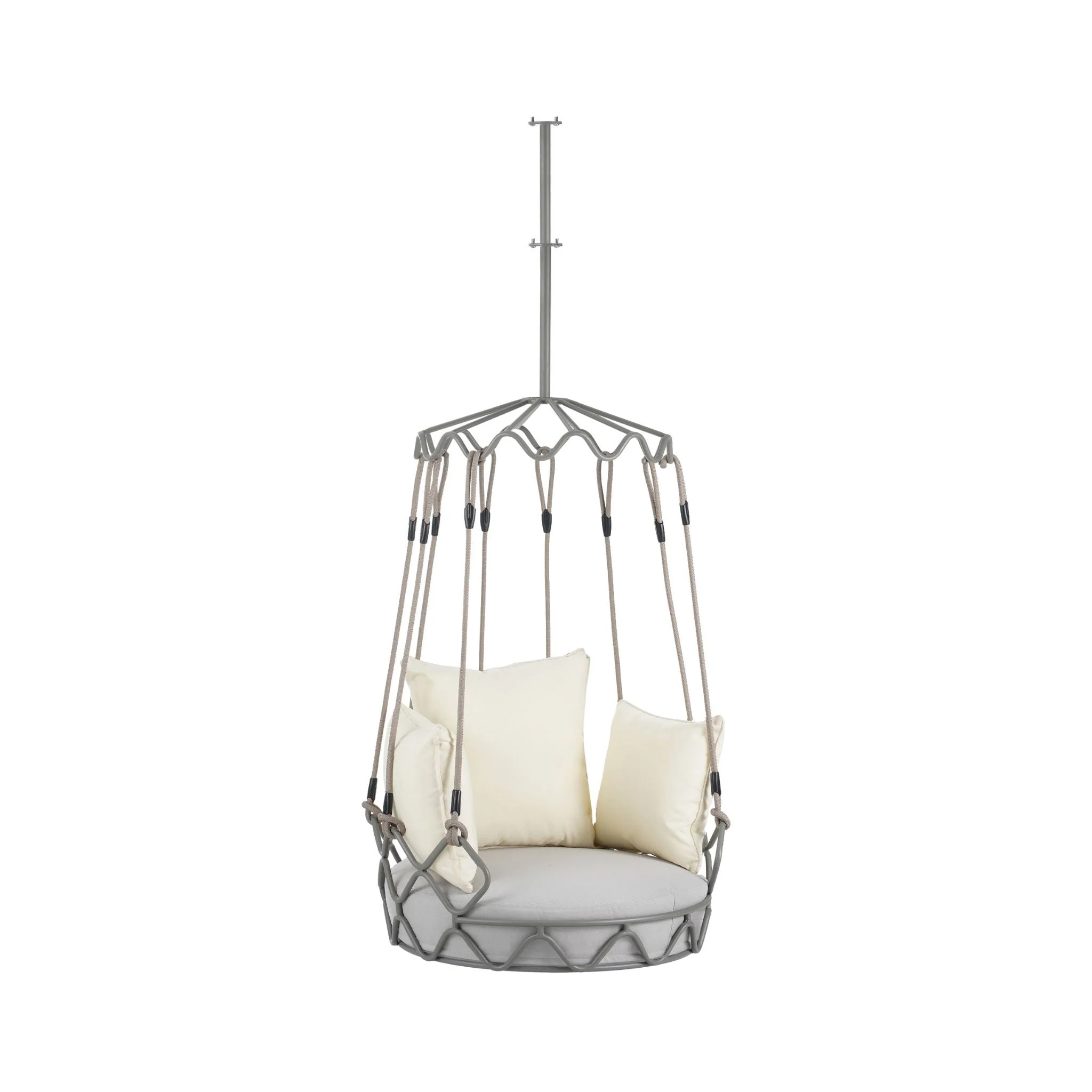 Alora Luxury Outdoor Hanging Basket Porch Swing Chair With UV Resistant Cushions (SAK95678) - Image 12