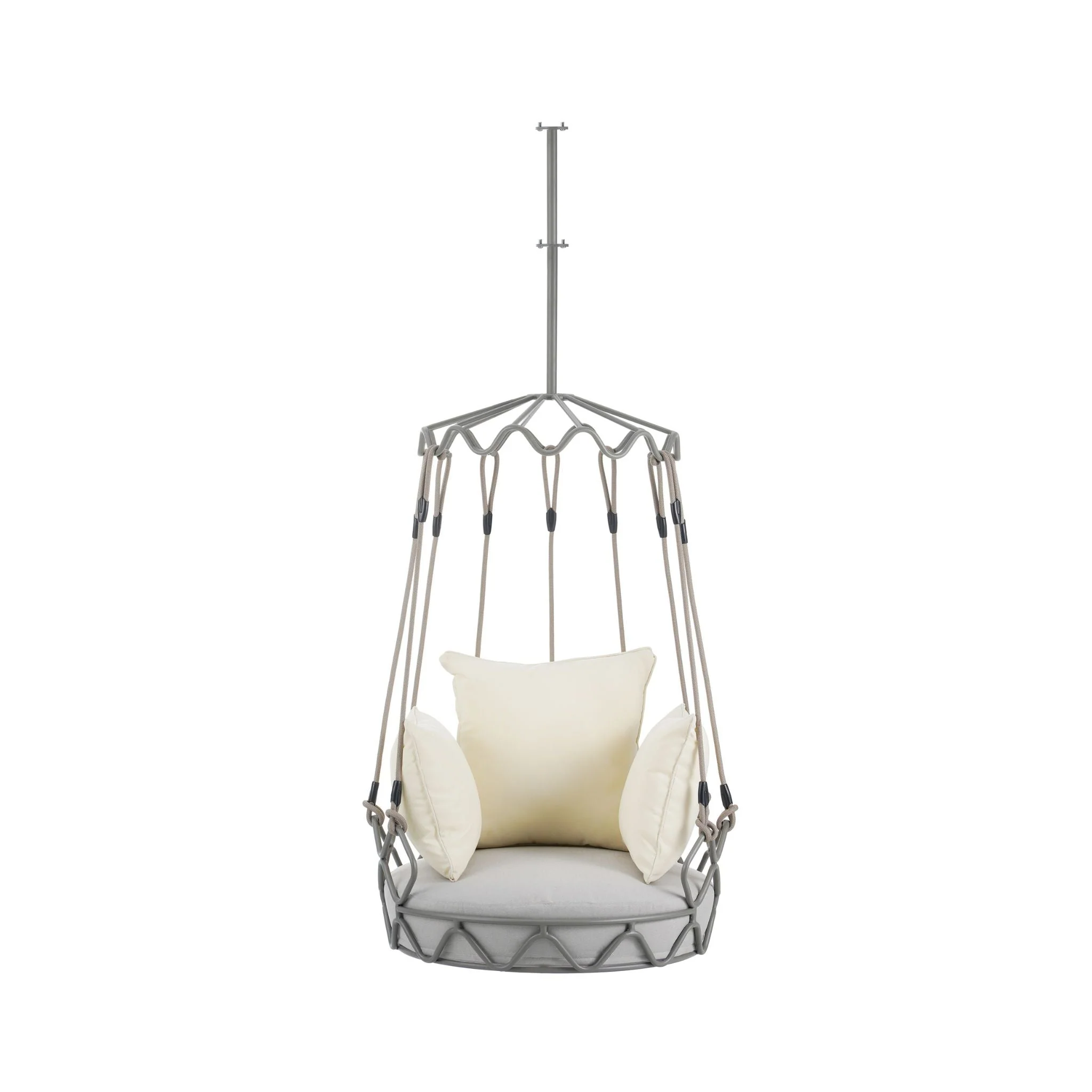Alora Luxury Outdoor Hanging Basket Porch Swing Chair With UV Resistant Cushions (SAK95678) - Image 3