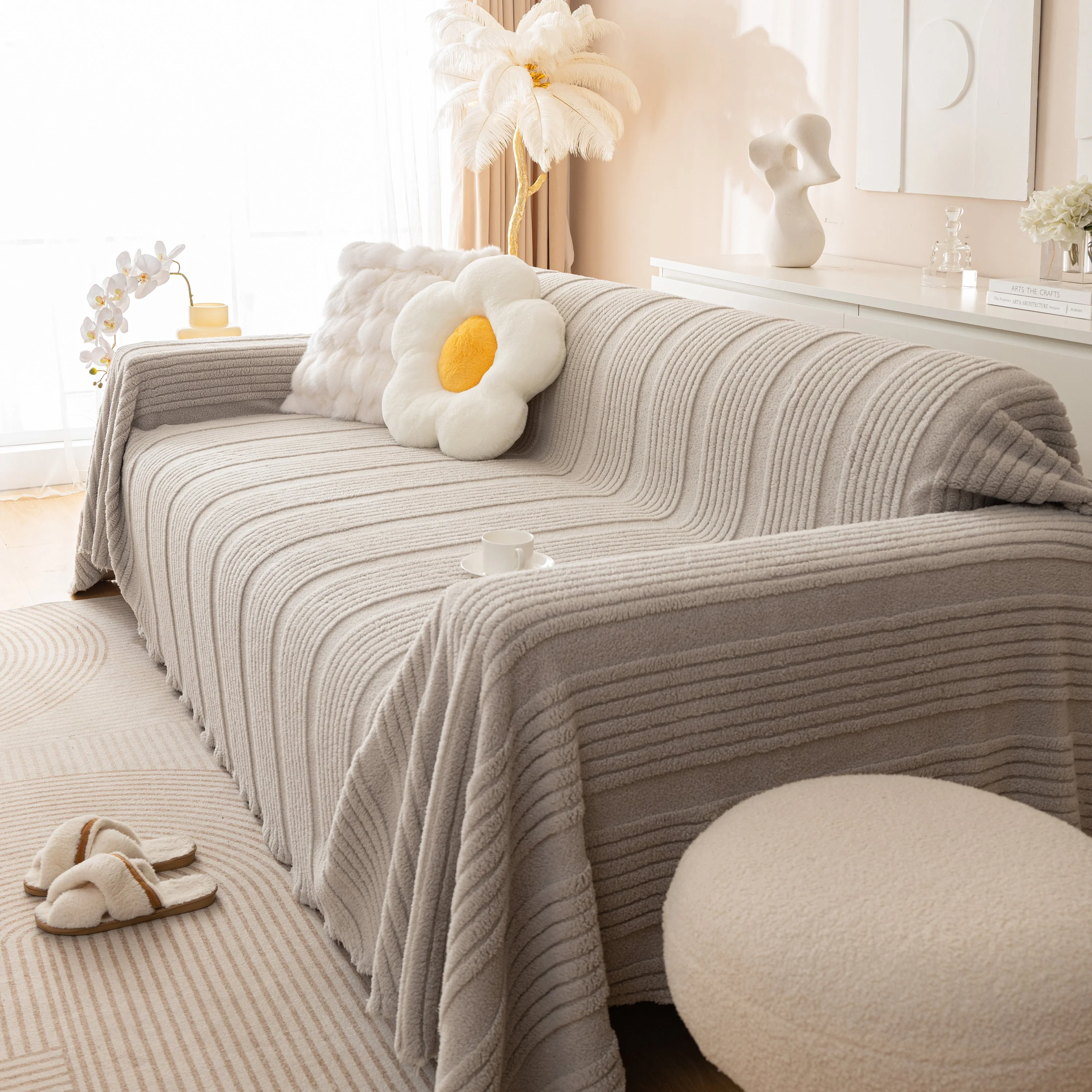 Luxury Oversized Soft Plush L Shape Couch Cover Sofa Throw Cover, Extra Large Blanket to Cover Couch - Image 11