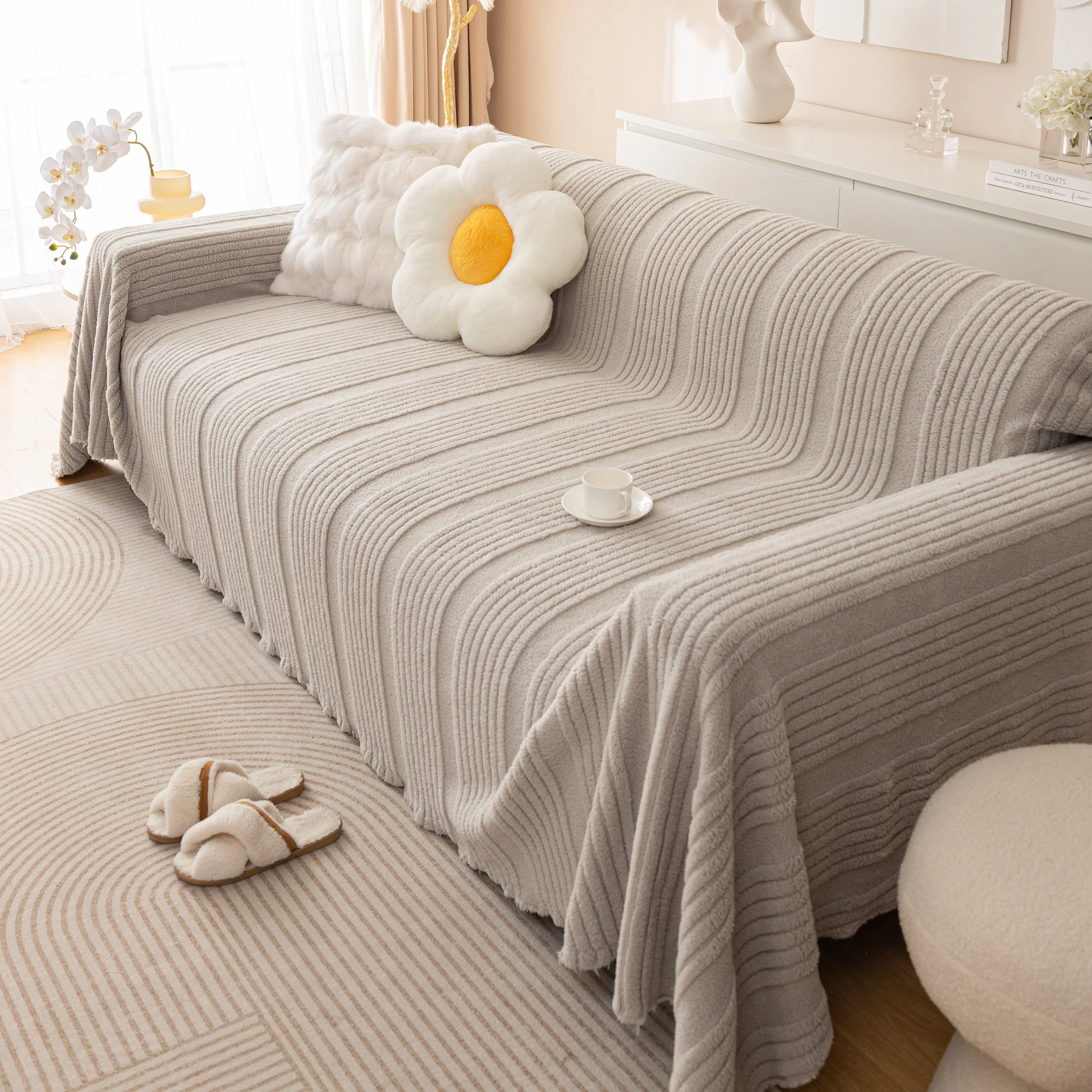 Luxury Oversized Soft Plush L Shape Couch Cover Sofa Throw Cover, Extra Large Blanket to Cover Couch - Image 12