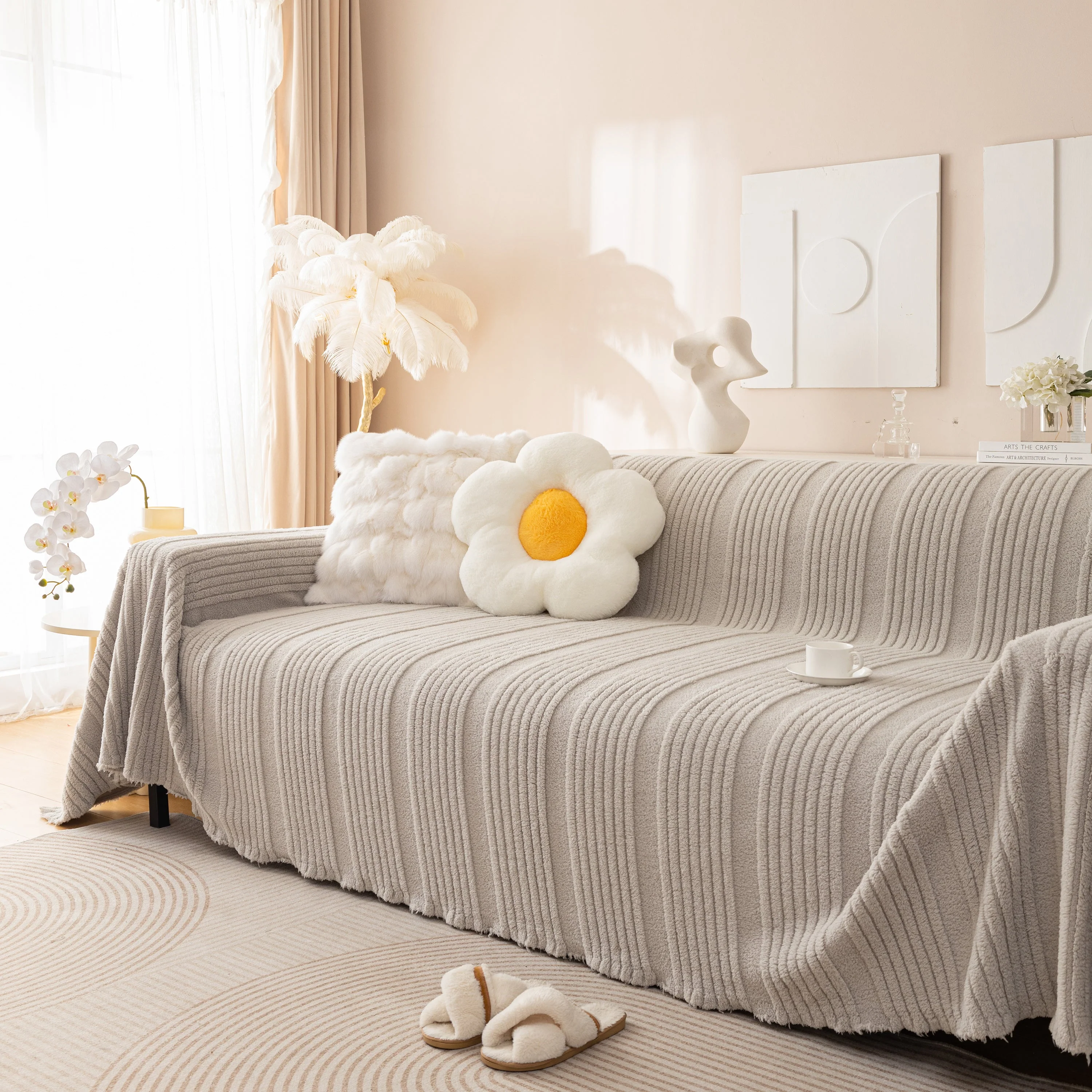 Luxury Oversized Soft Plush L Shape Couch Cover Sofa Throw Cover, Extra Large Blanket to Cover Couch - Image 14