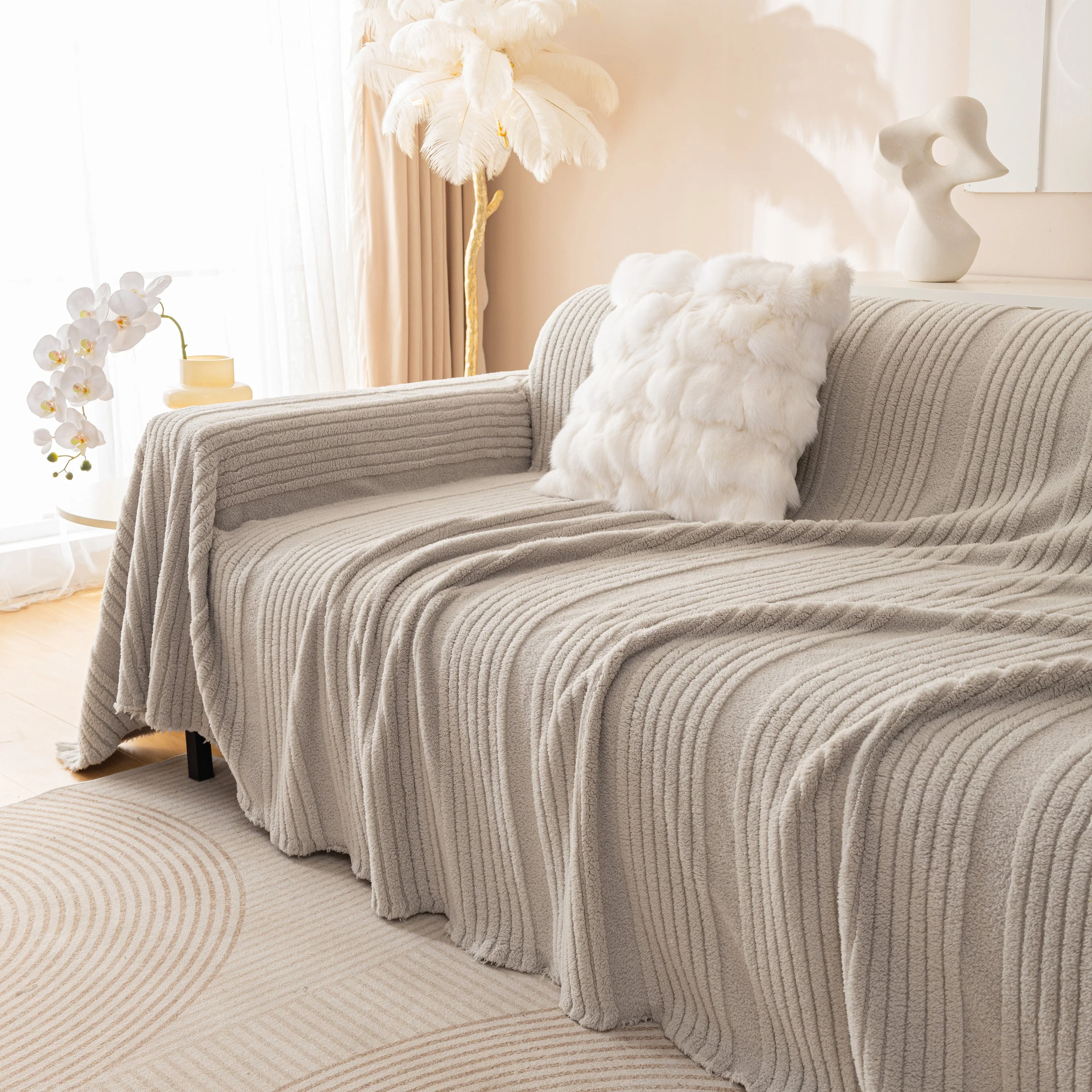 Luxury Oversized Soft Plush L Shape Couch Cover Sofa Throw Cover, Extra Large Blanket to Cover Couch - Image 20