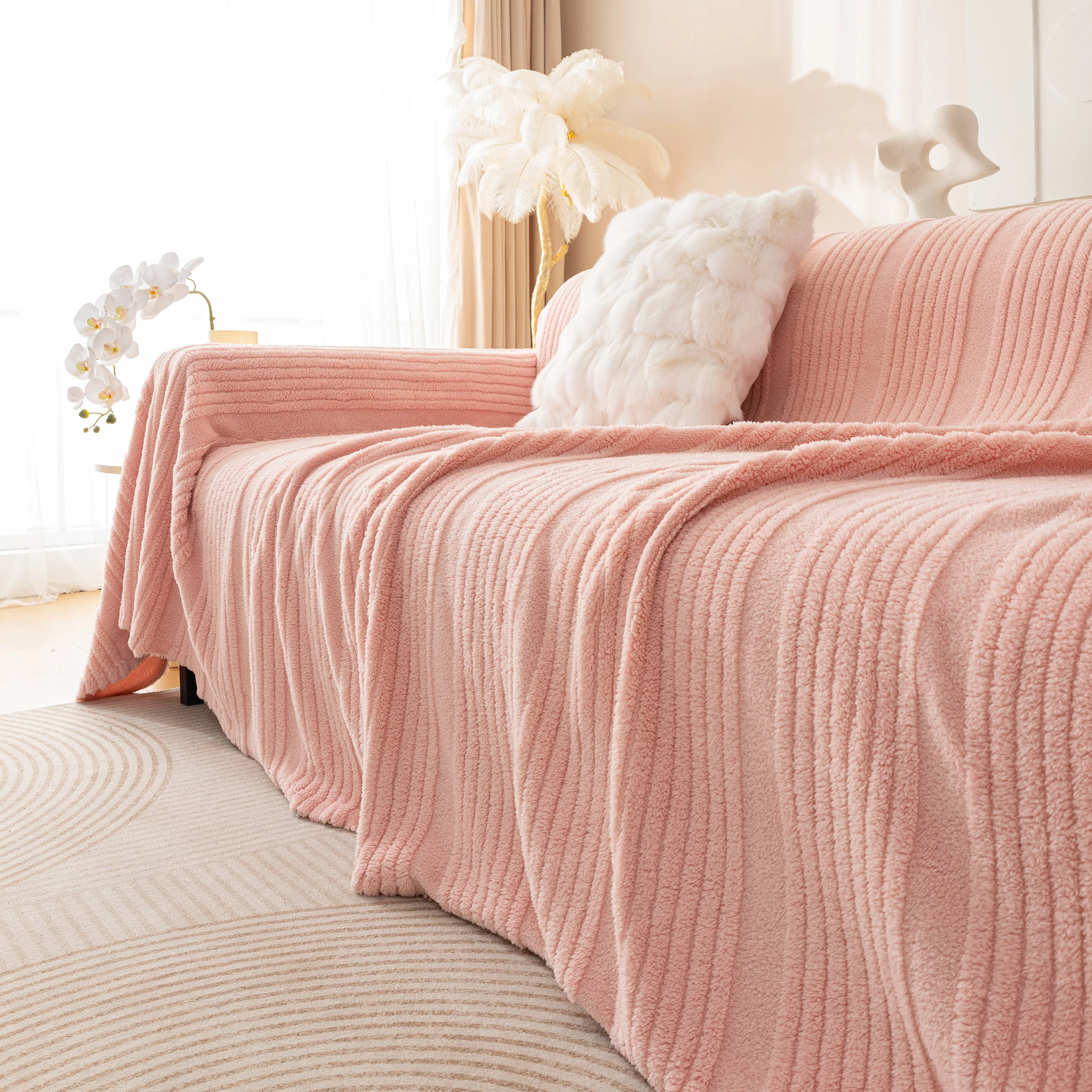 Luxury Oversized Soft Plush L Shape Couch Cover Sofa Throw Cover, Extra Large Blanket to Cover Couch - Image 37