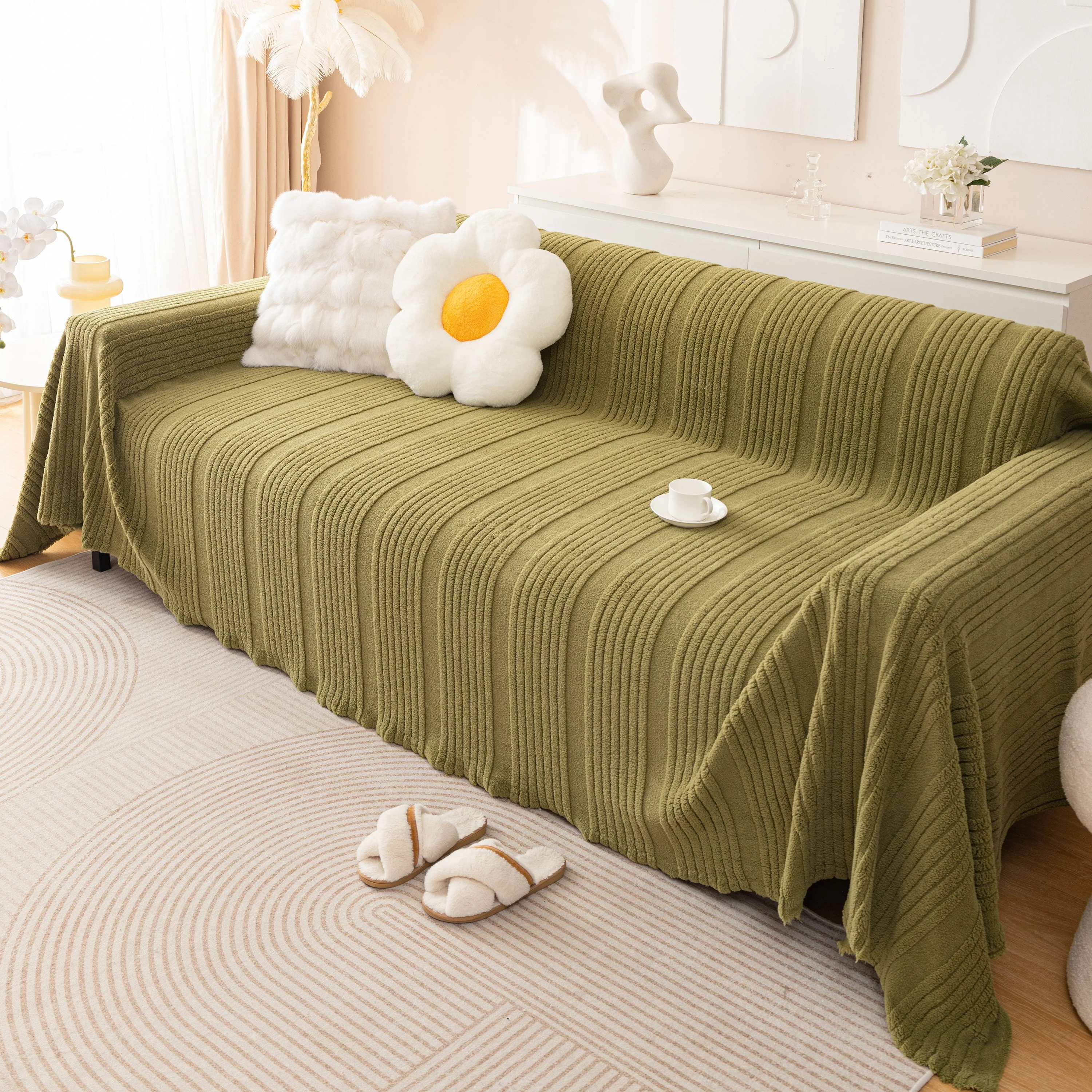 Luxury Oversized Soft Plush L Shape Couch Cover Sofa Throw Cover, Extra Large Blanket to Cover Couch - Image 46