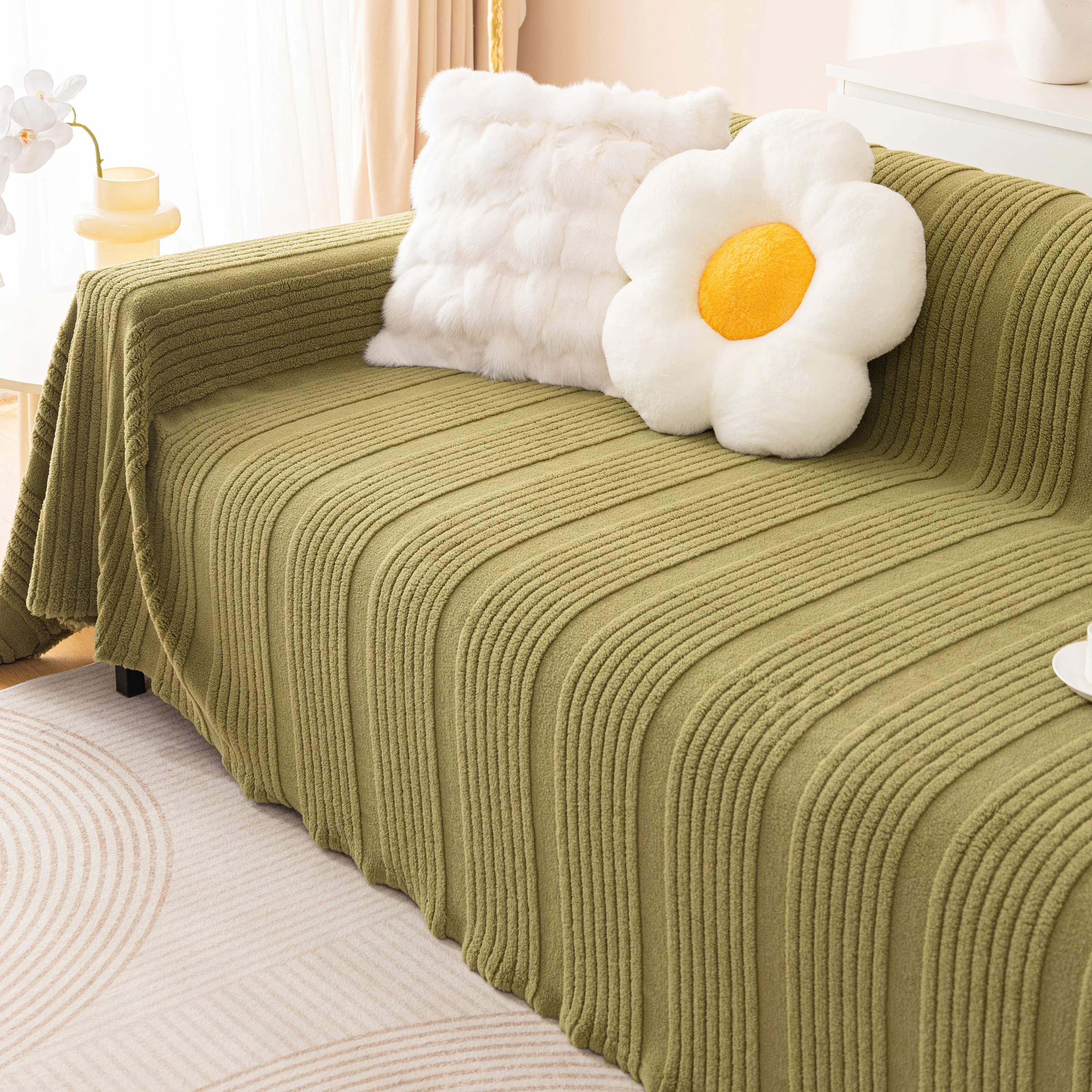 Luxury Oversized Soft Plush L Shape Couch Cover Sofa Throw Cover, Extra Large Blanket to Cover Couch - Image 52