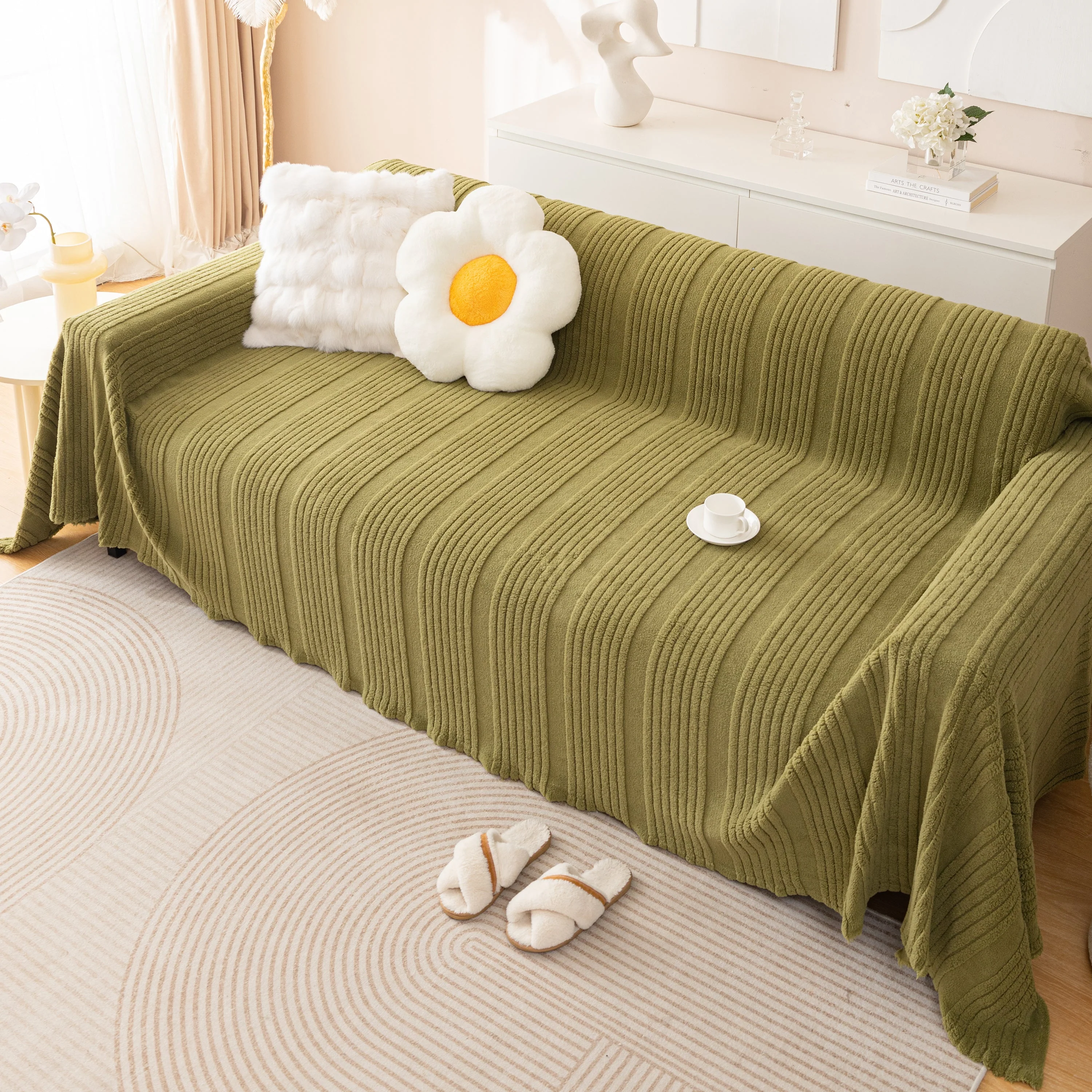 Luxury Oversized Soft Plush L Shape Couch Cover Sofa Throw Cover, Extra Large Blanket to Cover Couch - Image 53