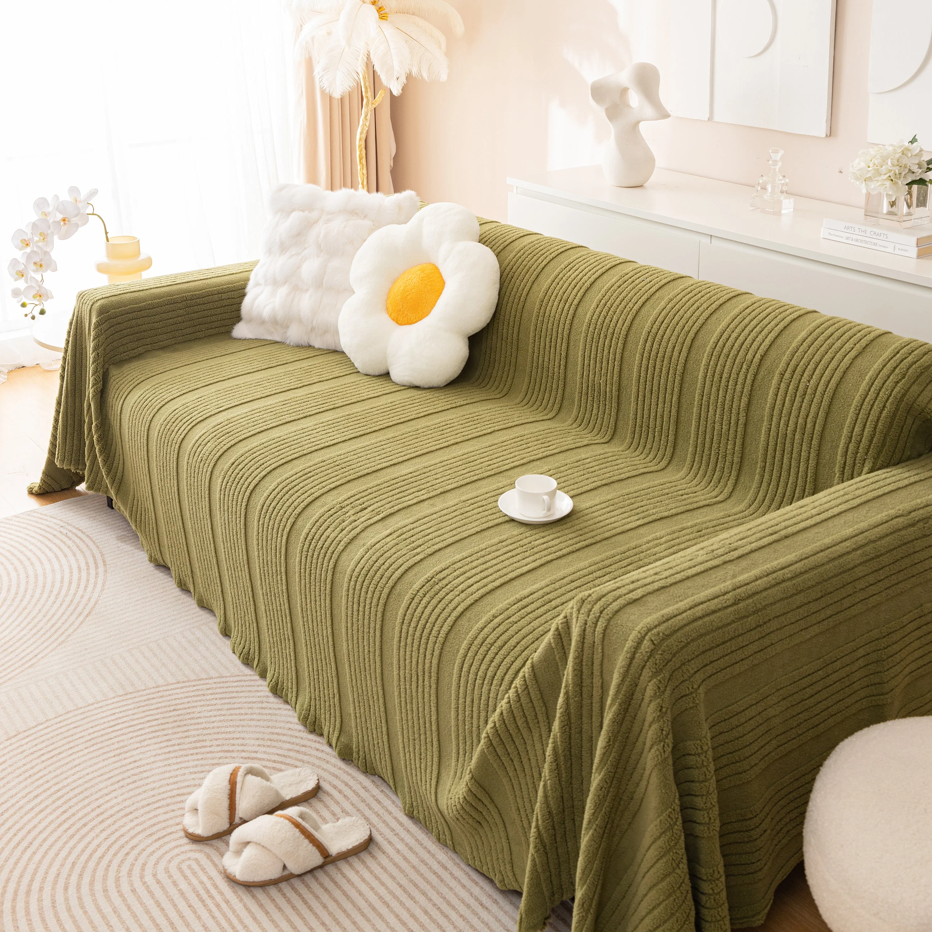 Luxury Oversized Soft Plush L Shape Couch Cover Sofa Throw Cover, Extra Large Blanket to Cover Couch - Image 55