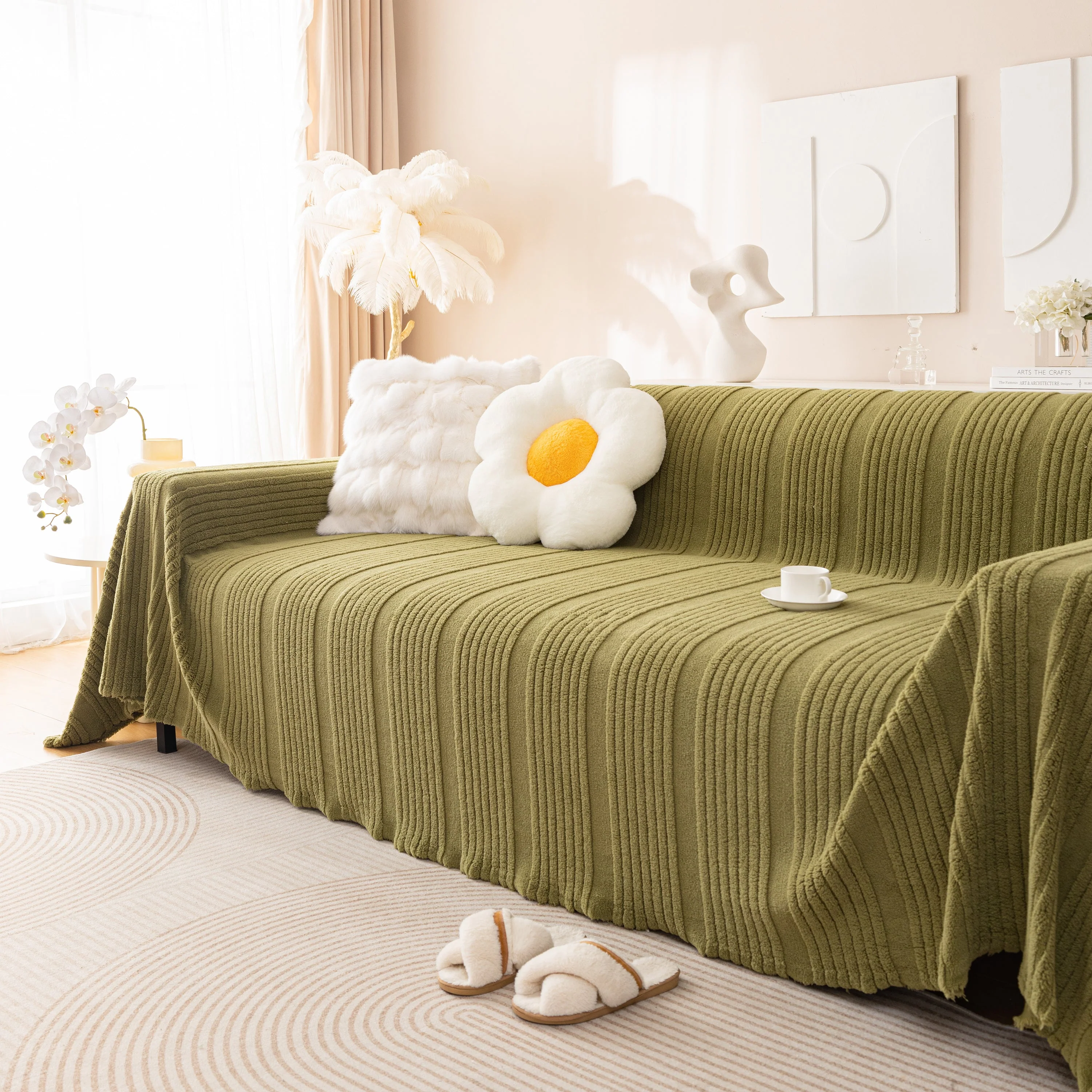 Luxury Oversized Soft Plush L Shape Couch Cover Sofa Throw Cover, Extra Large Blanket to Cover Couch - Image 56