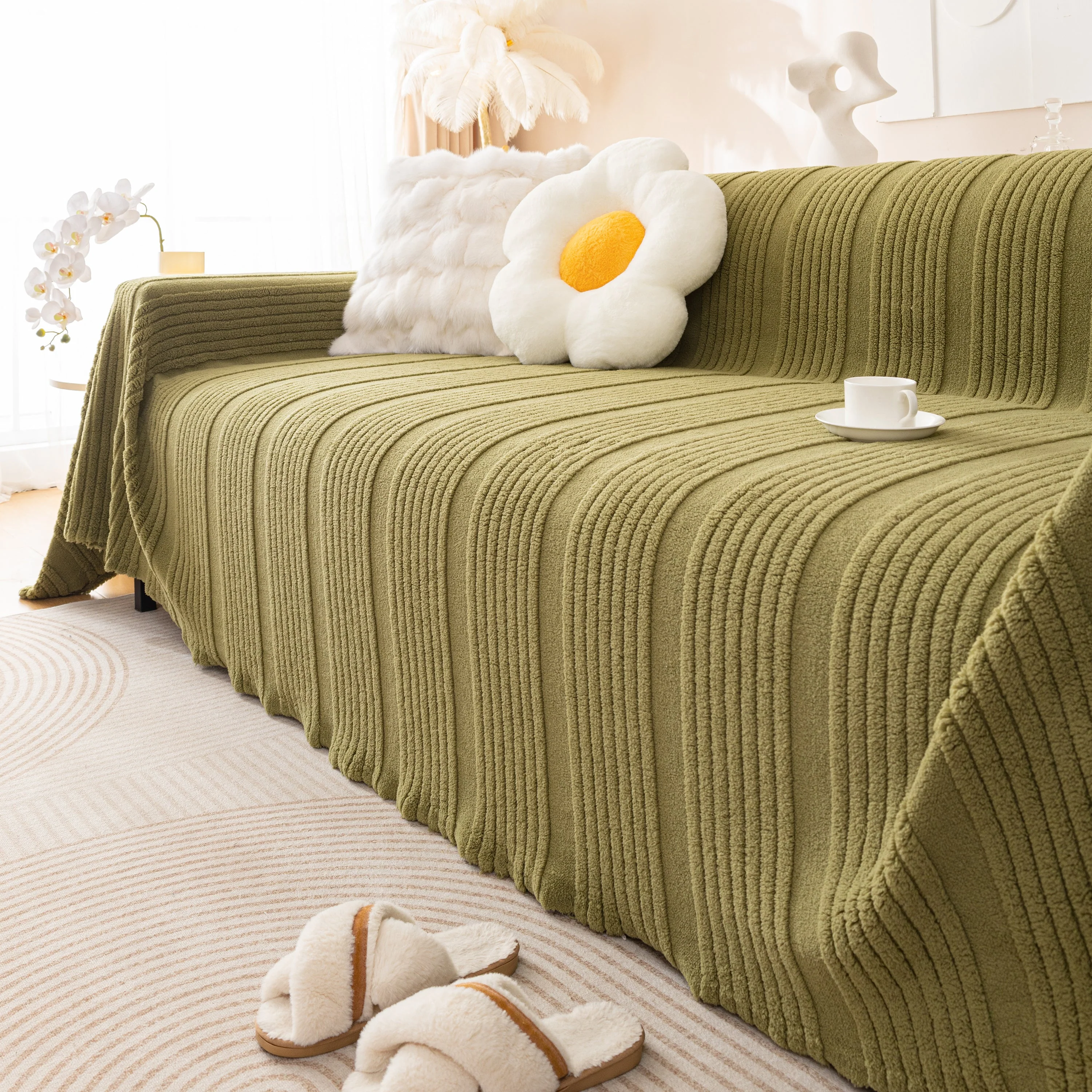 Luxury Oversized Soft Plush L Shape Couch Cover Sofa Throw Cover, Extra Large Blanket to Cover Couch - Image 57