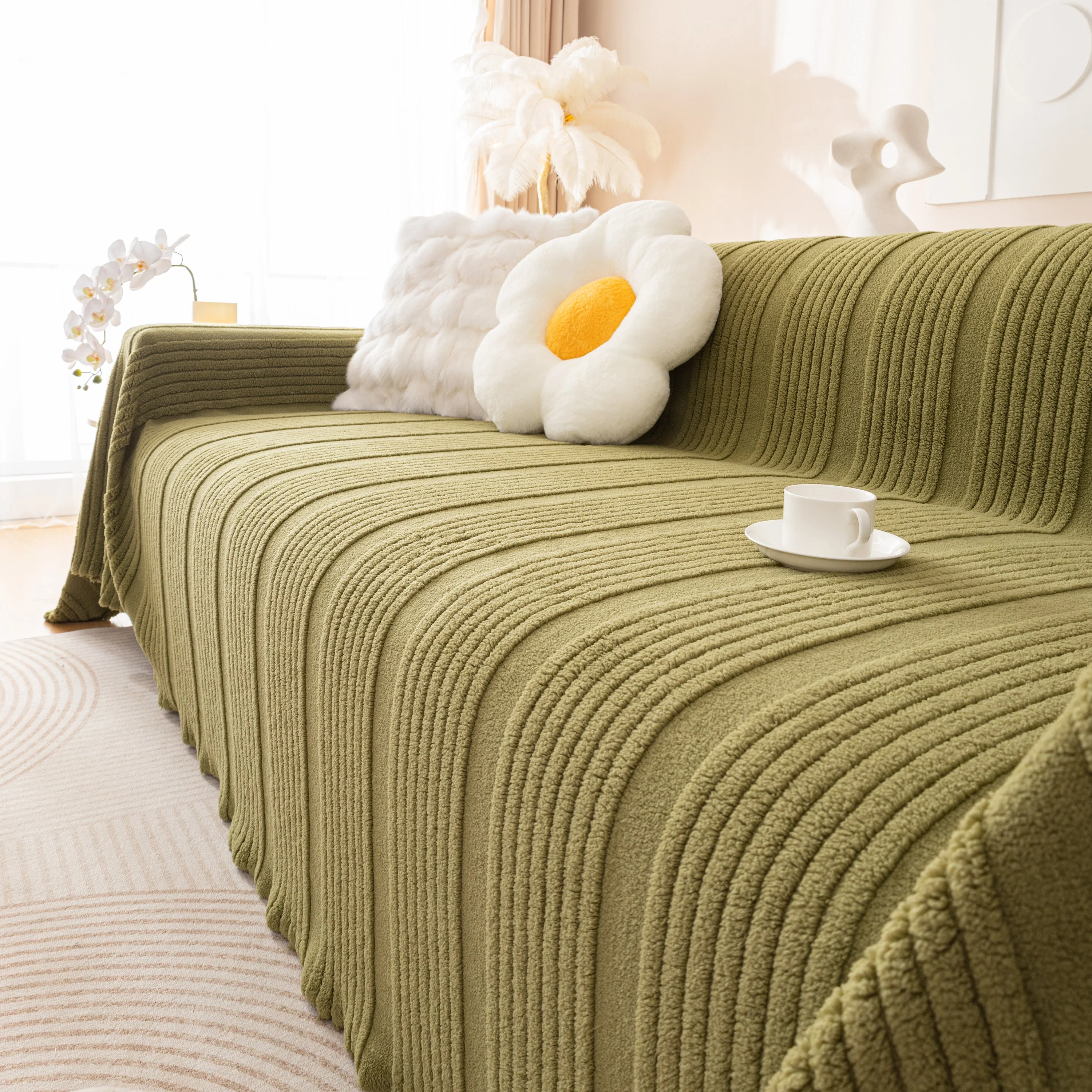 Luxury Oversized Soft Plush L Shape Couch Cover Sofa Throw Cover, Extra Large Blanket to Cover Couch - Image 58