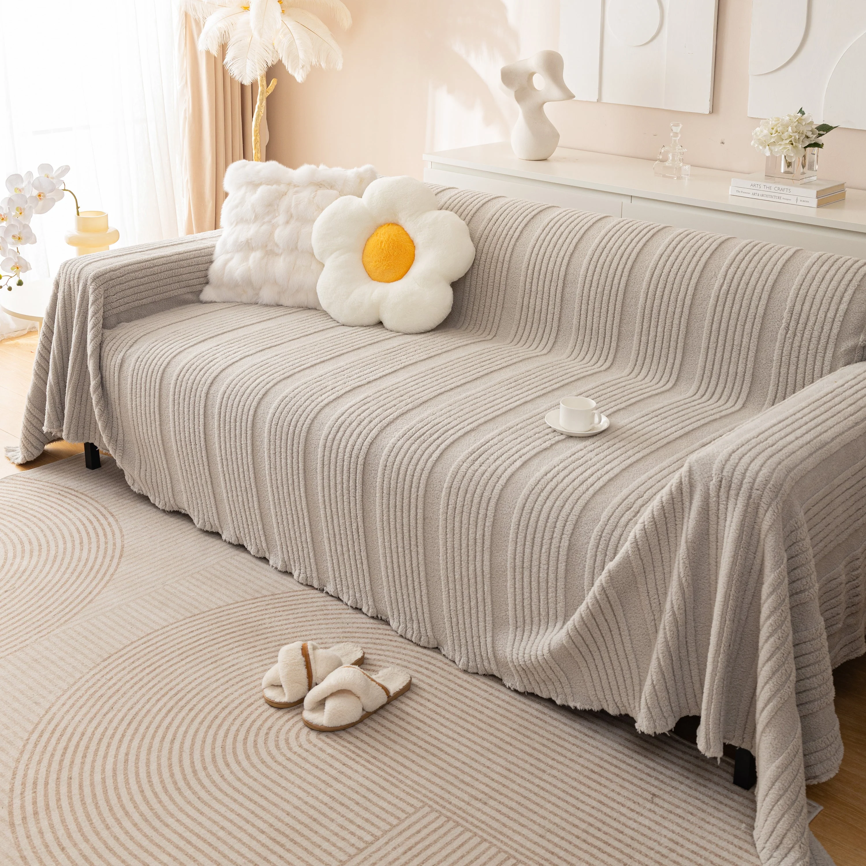 Luxury Oversized Soft Plush L Shape Couch Cover Sofa Throw Cover, Extra Large Blanket to Cover Couch - Image 6