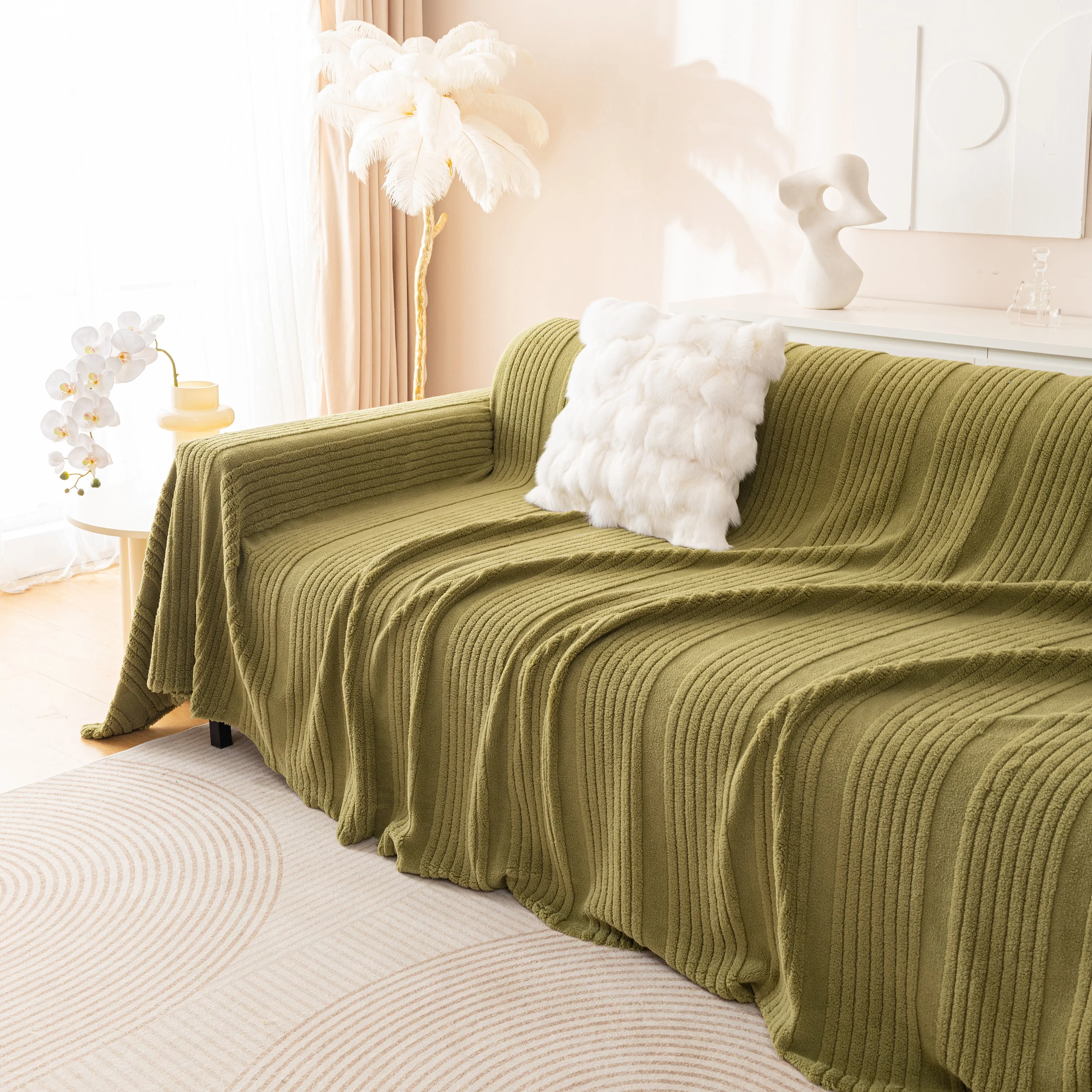 Luxury Oversized Soft Plush L Shape Couch Cover Sofa Throw Cover, Extra Large Blanket to Cover Couch - Image 62