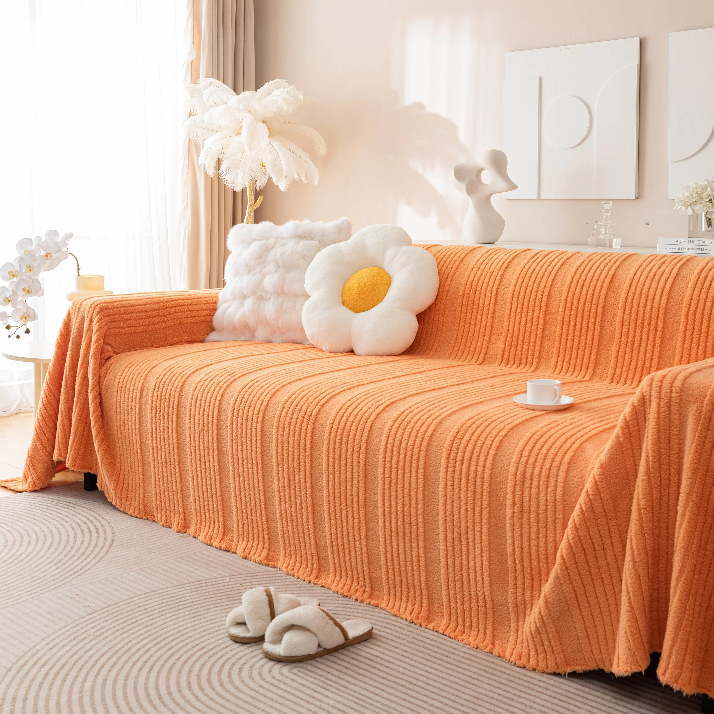 Luxury Oversized Soft Plush L Shape Couch Cover Sofa Throw Cover, Extra Large Blanket to Cover Couch - Image 79