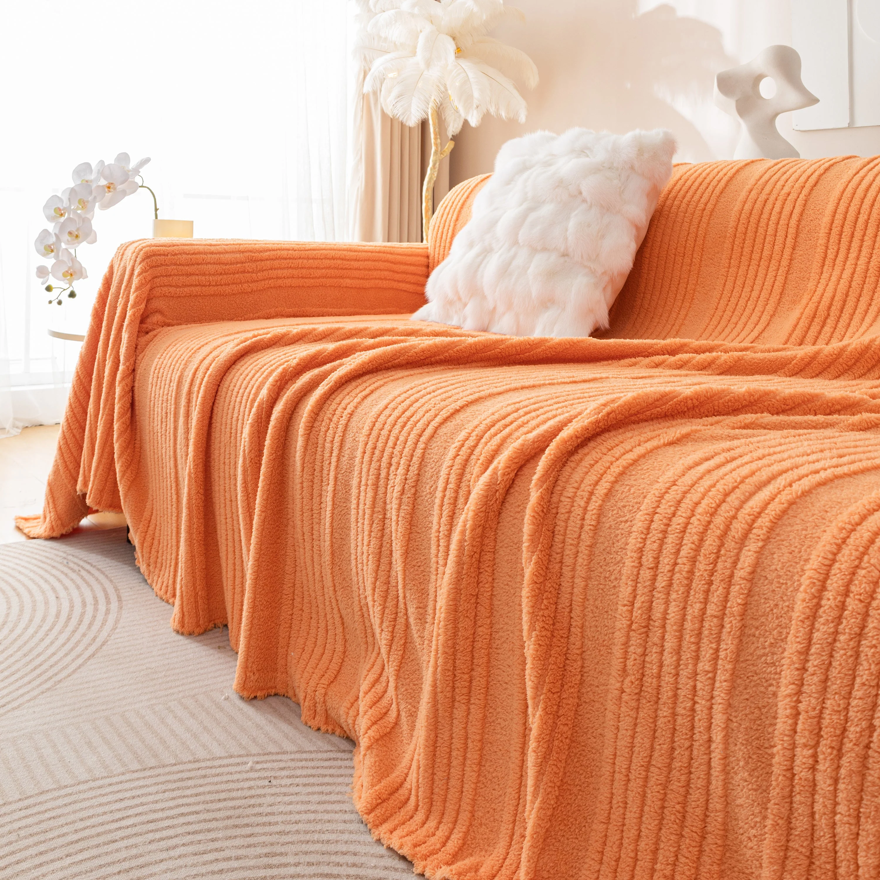 Luxury Oversized Soft Plush L Shape Couch Cover Sofa Throw Cover, Extra Large Blanket to Cover Couch - Image 84