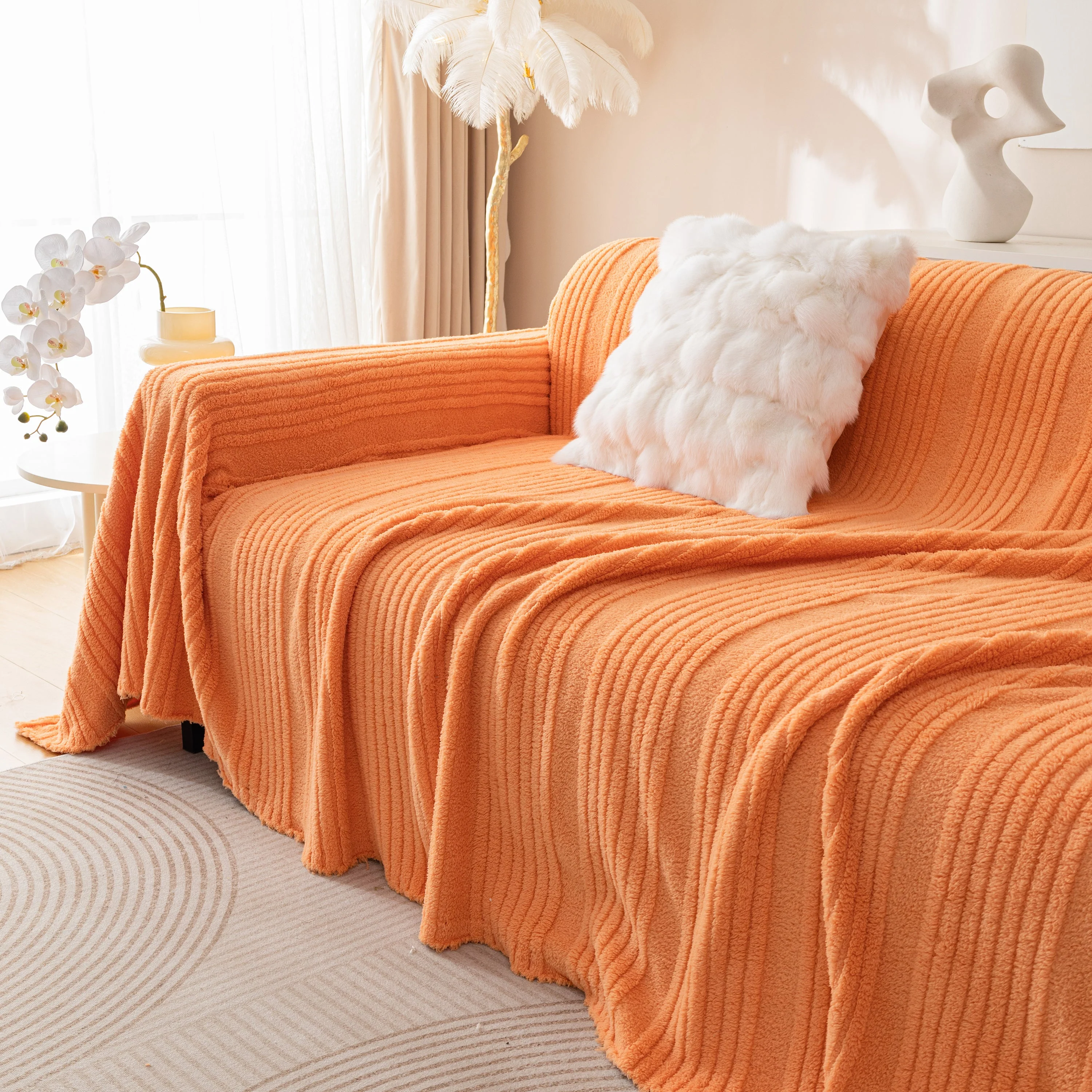 Luxury Oversized Soft Plush L Shape Couch Cover Sofa Throw Cover, Extra Large Blanket to Cover Couch - Image 85