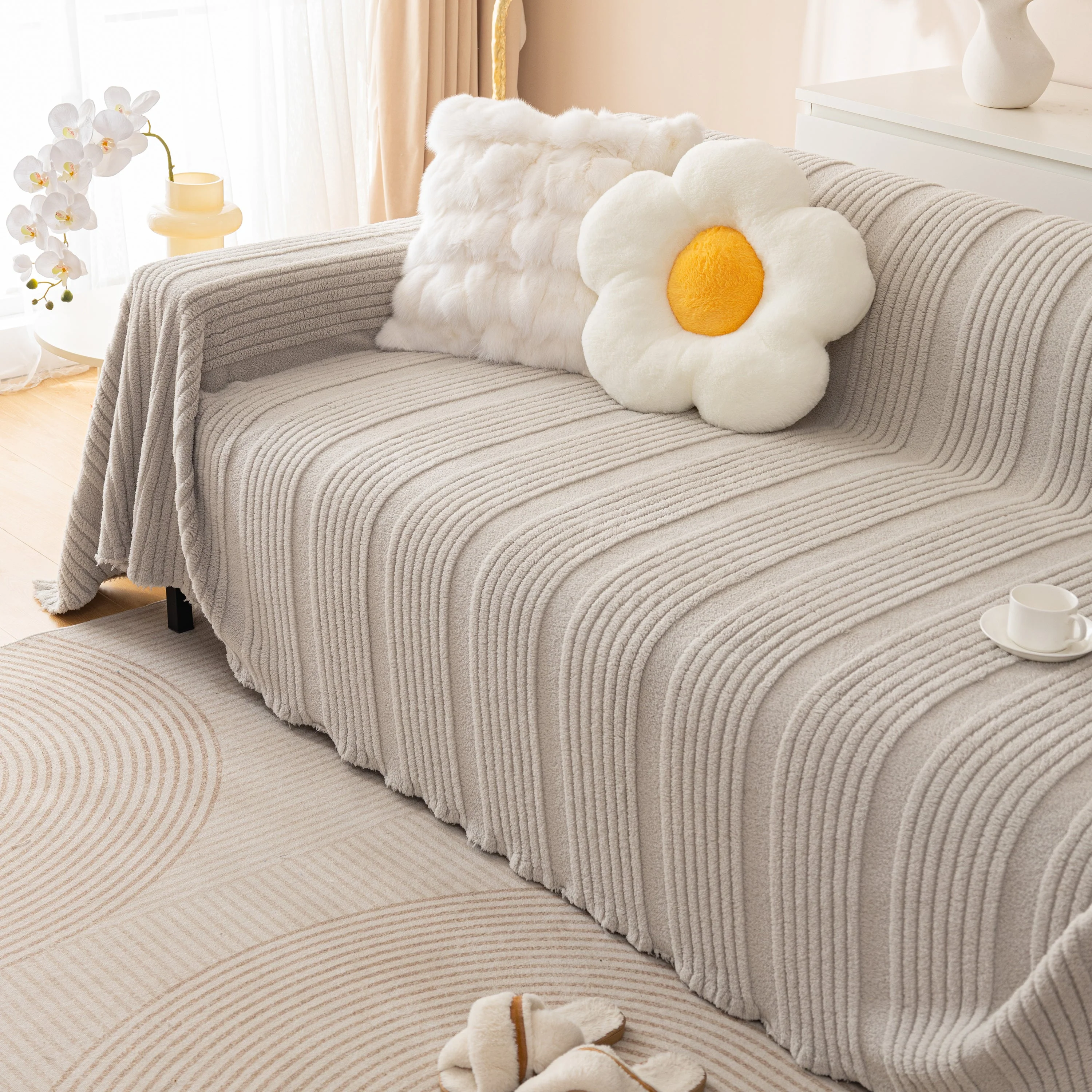 Luxury Oversized Soft Plush L Shape Couch Cover Sofa Throw Cover, Extra Large Blanket to Cover Couch - Image 9