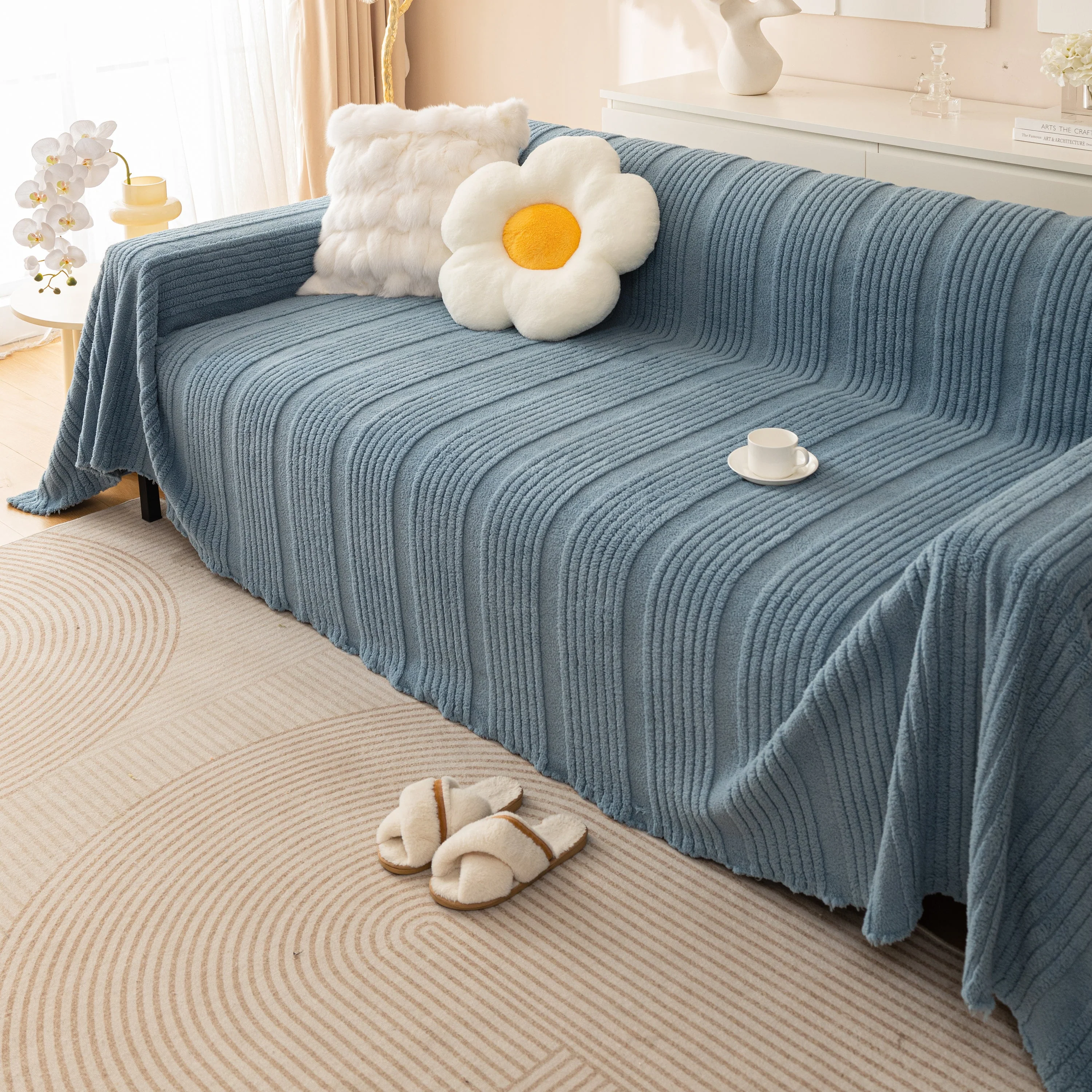 Luxury Oversized Soft Plush L Shape Couch Cover Sofa Throw Cover, Extra Large Blanket to Cover Couch - Image 93