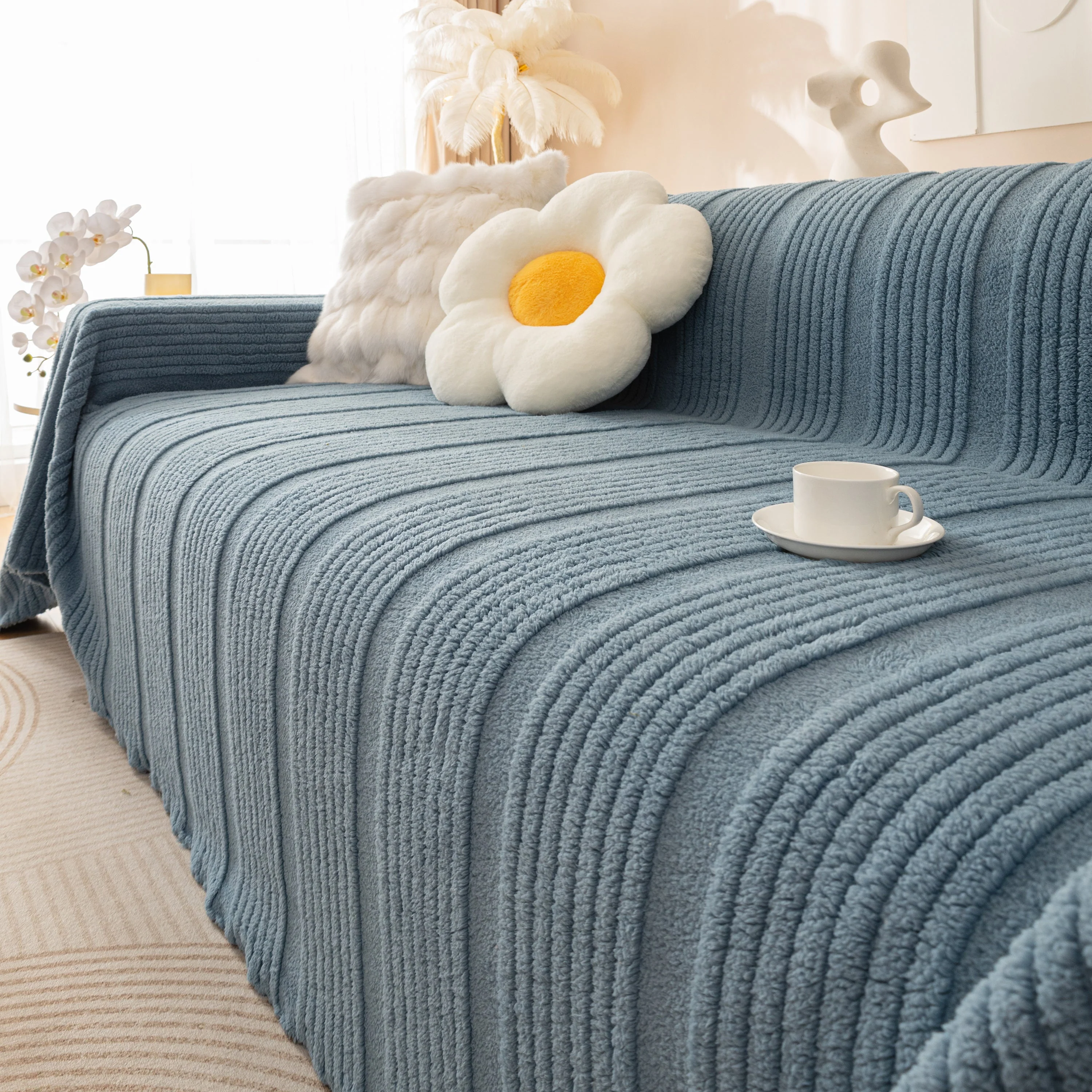 Luxury Oversized Soft Plush L Shape Couch Cover Sofa Throw Cover, Extra Large Blanket to Cover Couch - Image 94