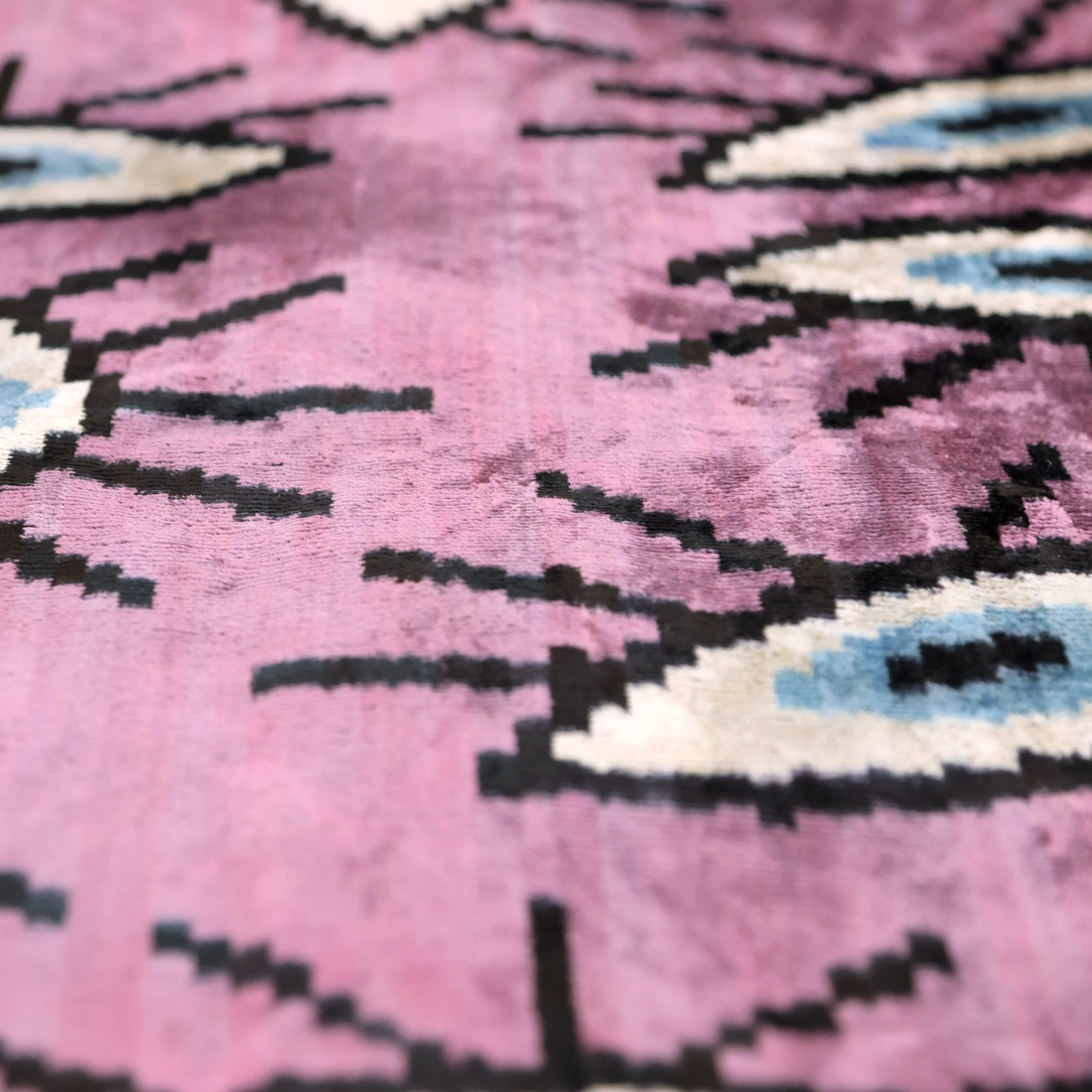 Luxury Pink Evil Eye Velvet Pillow 16x24 – Handmade Silk Lumbar Cushion with Bohemian Charm - Image 4