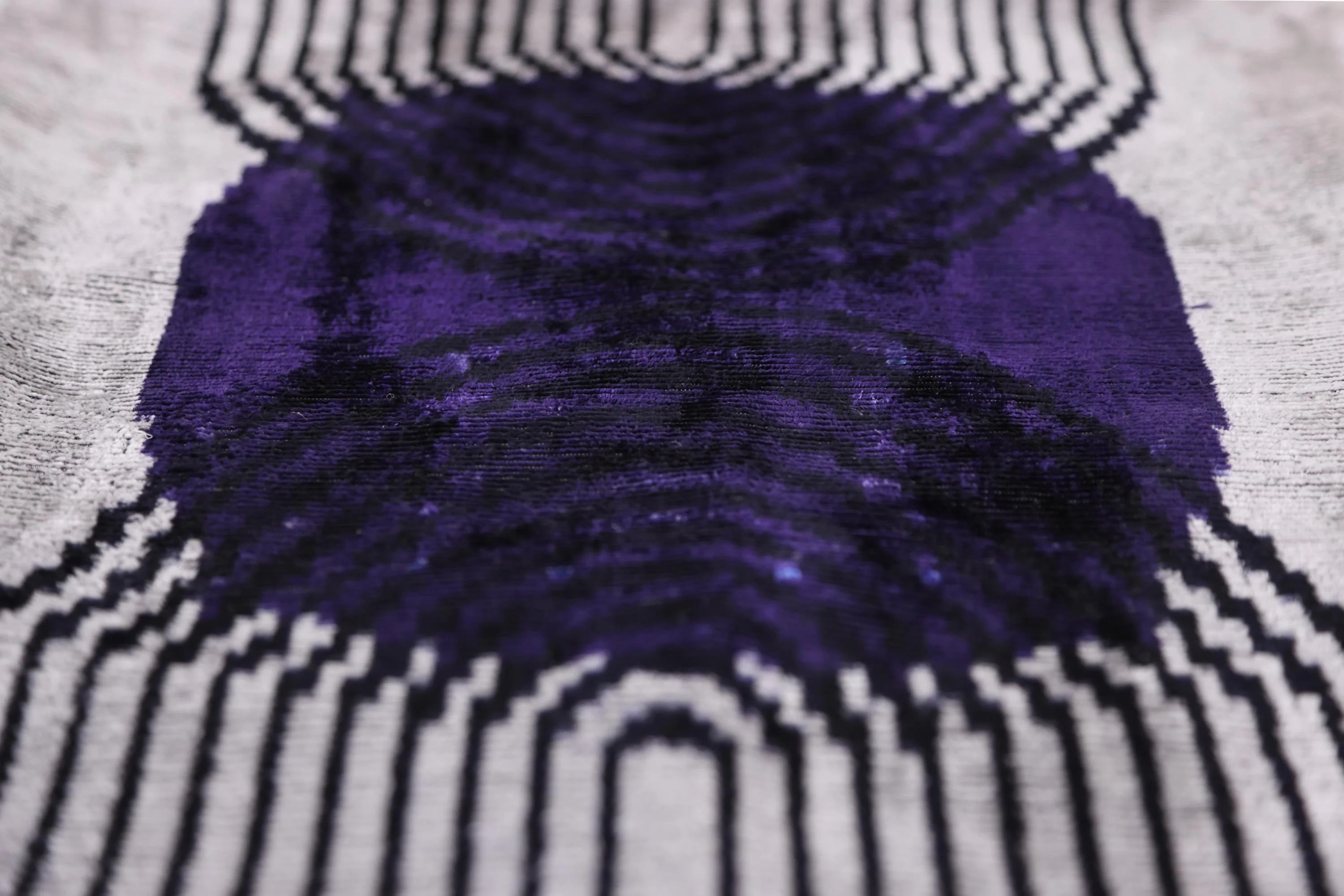 Luxury Purple Silk Velvet Throw Pillow 16x24 – Handmade Modern Geometric Lumbar - Image 3