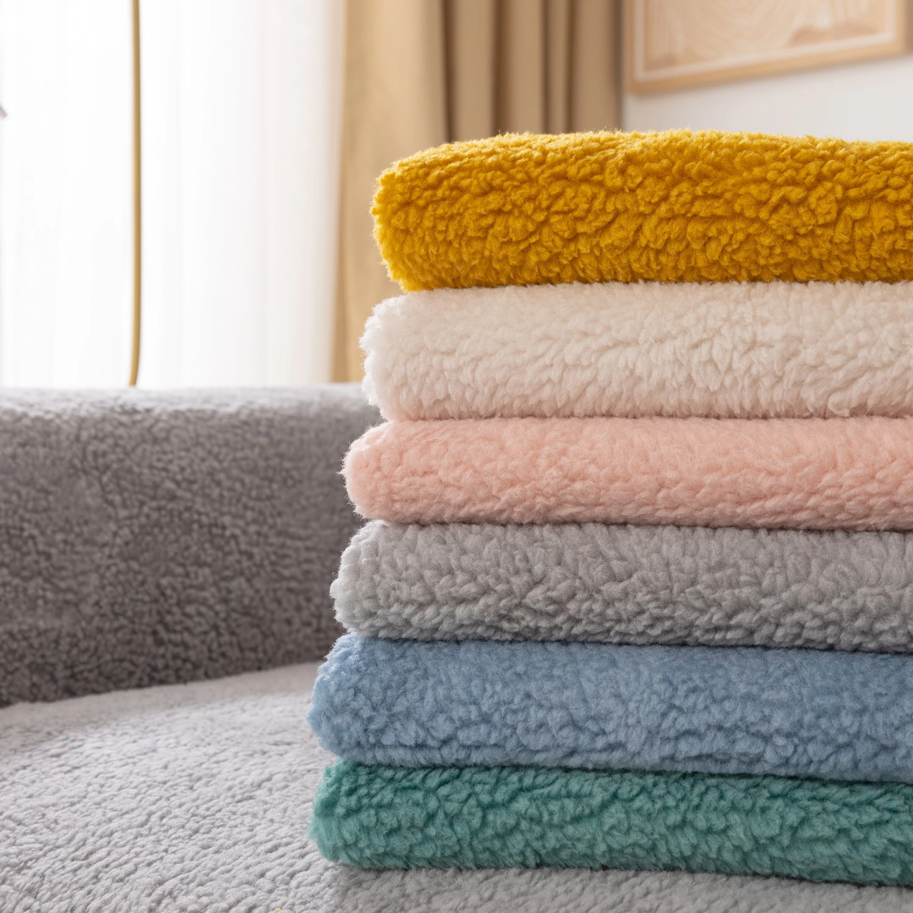 Luxury Sherpa Fleece Solid Sofa Towels Thickened Plush Non Slip Sofa Cushion Covers - Image 5