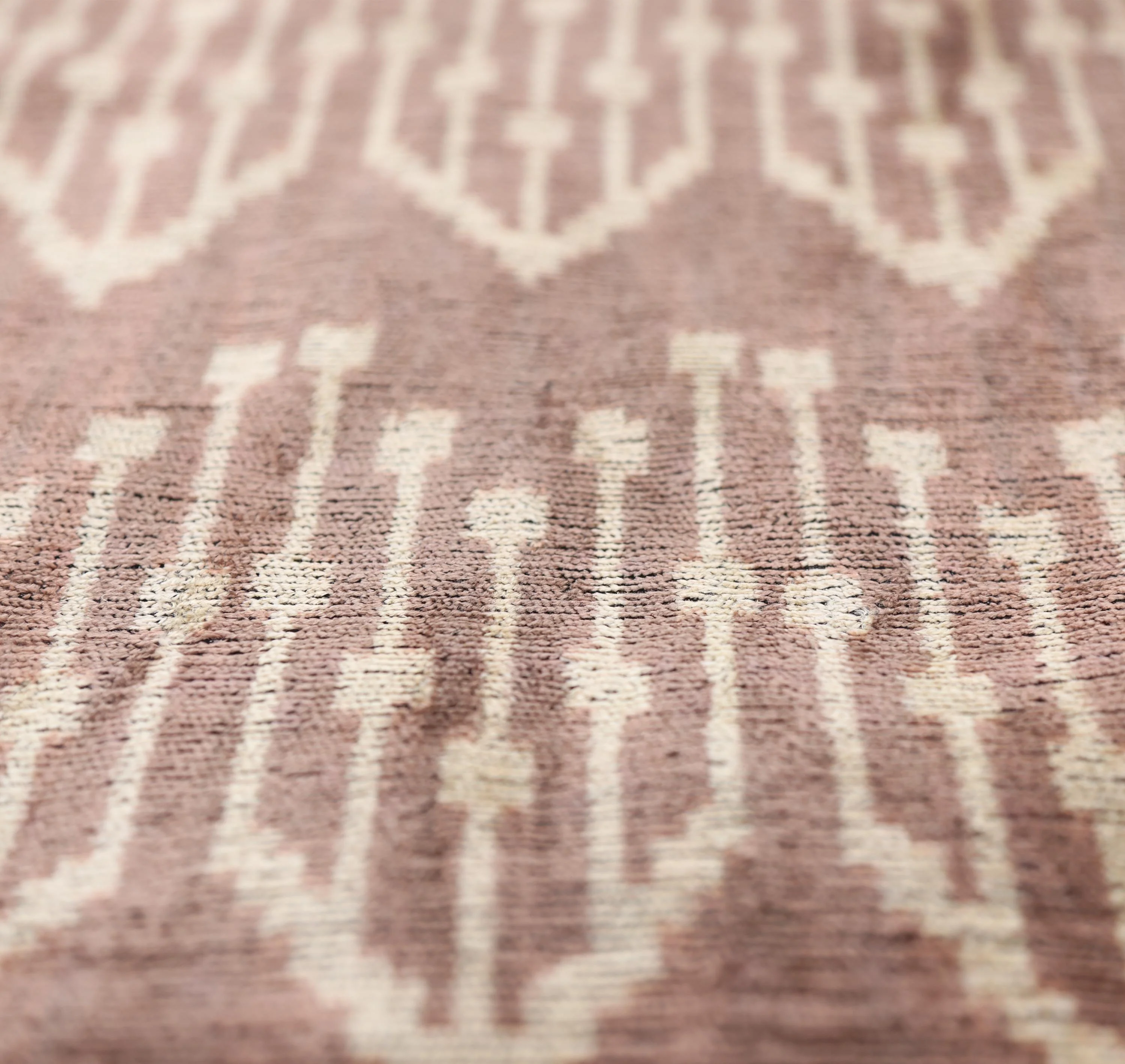 Luxury Silk Velvet Ikat Throw Pillow 16x24 – Taupe & Blush Handmade - Image 4