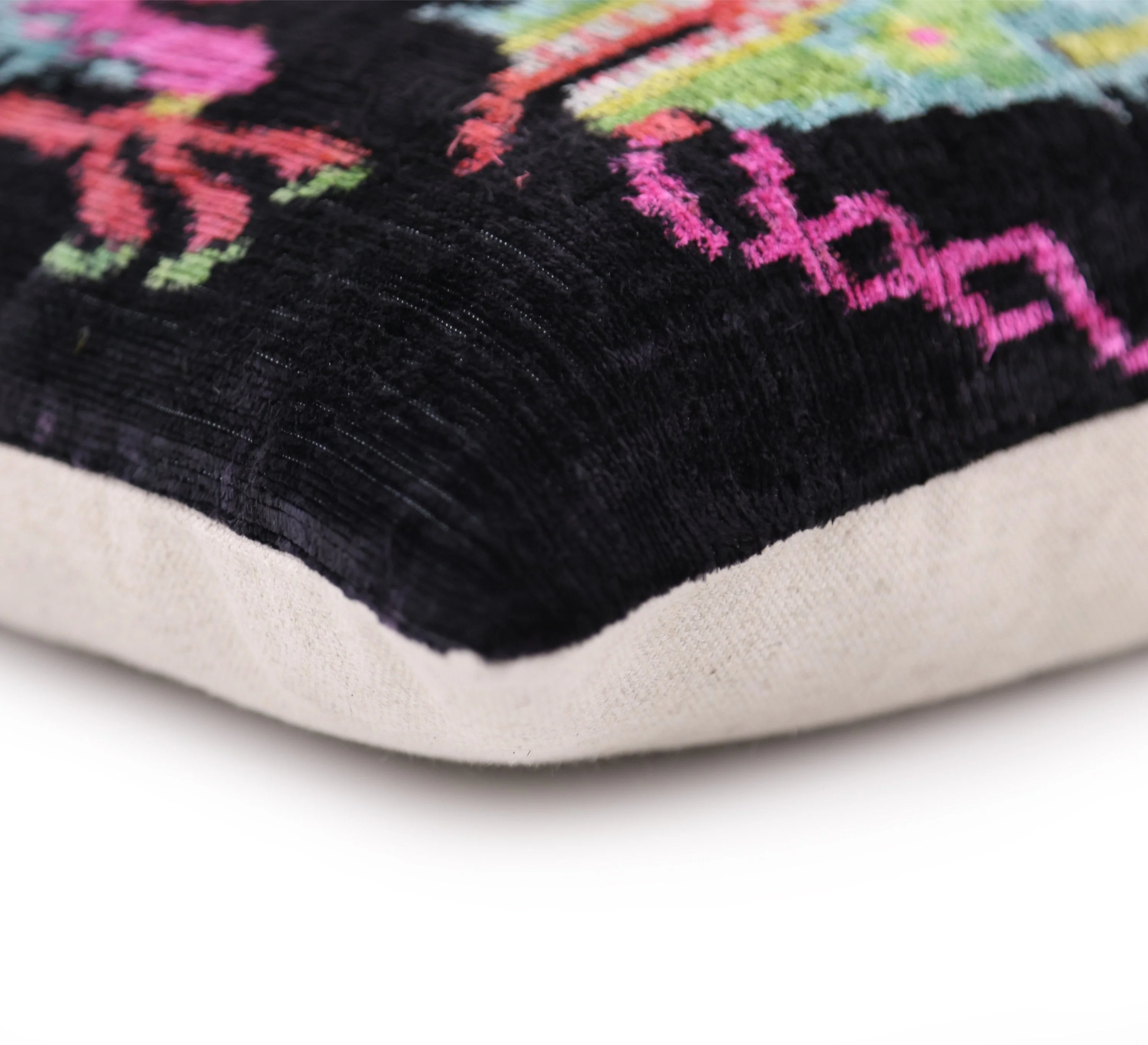 Luxury Silk Velvet Pillow 16x24 – Handmade Black Dragon Lumbar Cushion with Vibrant Colors - Image 4